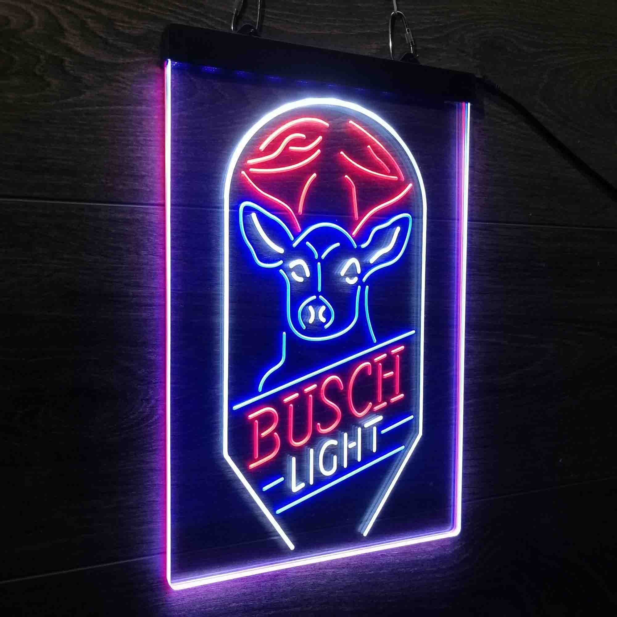 Busch Beer Deer Vertical Neon 3-Color LED Sign