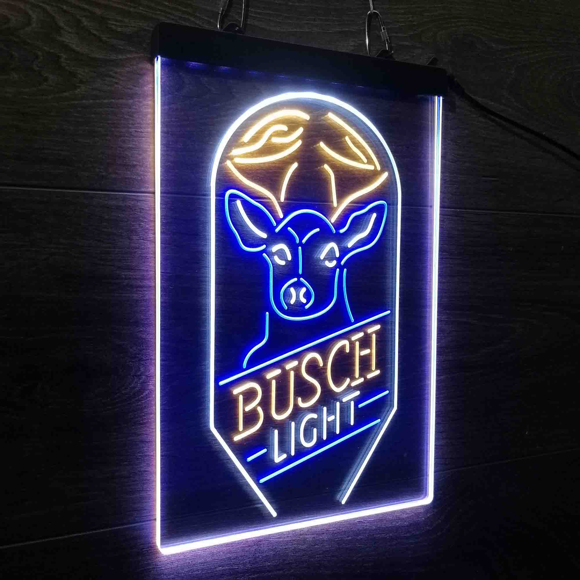 Busch Beer Deer Vertical Neon 3-Color LED Sign