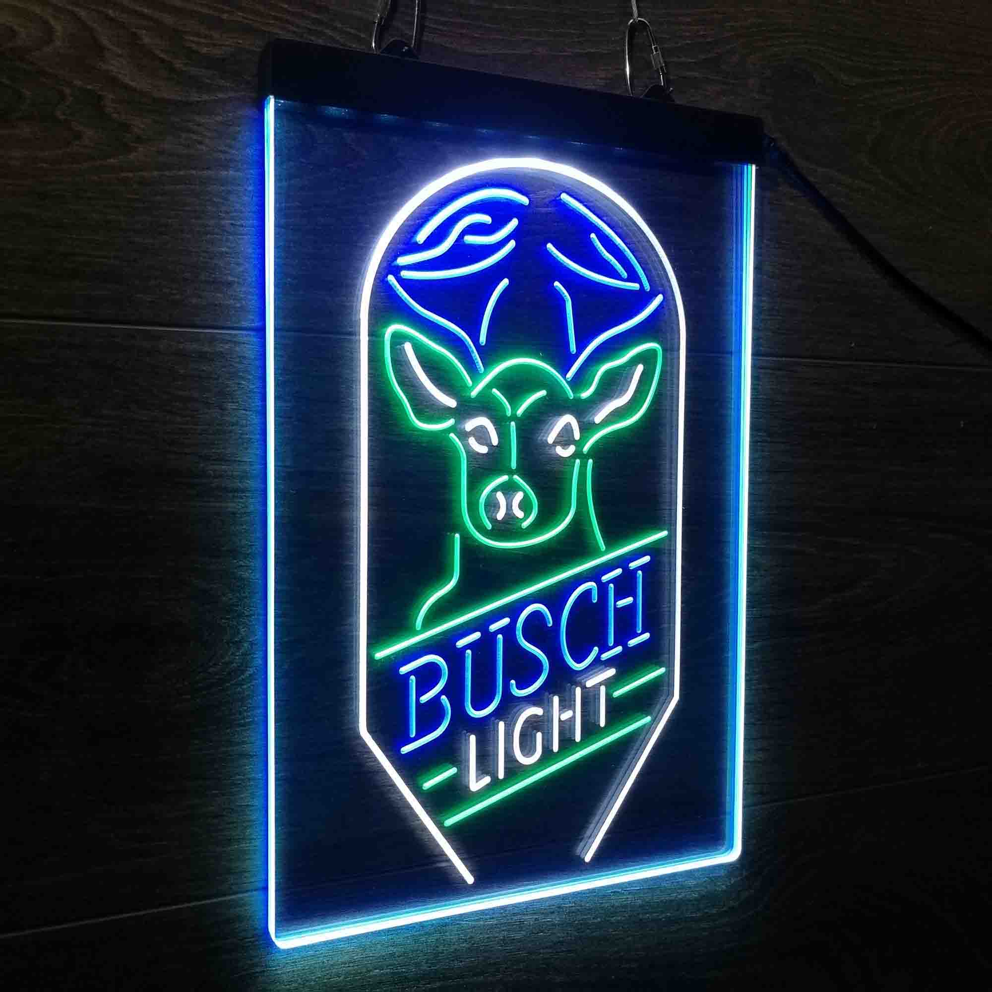 Busch Beer Deer Vertical Neon 3-Color LED Sign