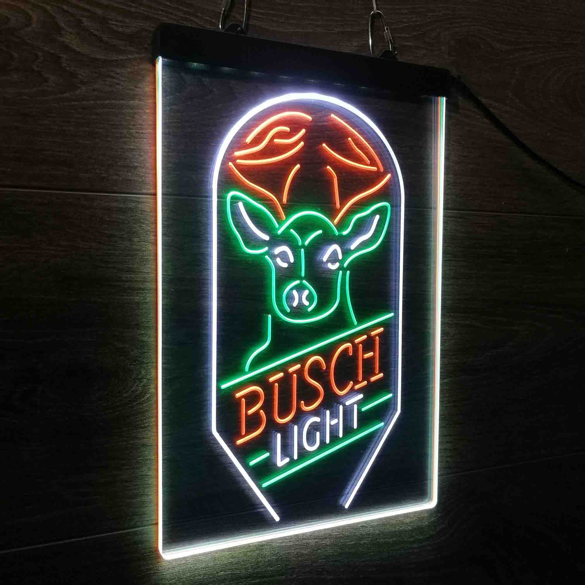 Busch Beer Deer Vertical Neon 3-Color LED Sign