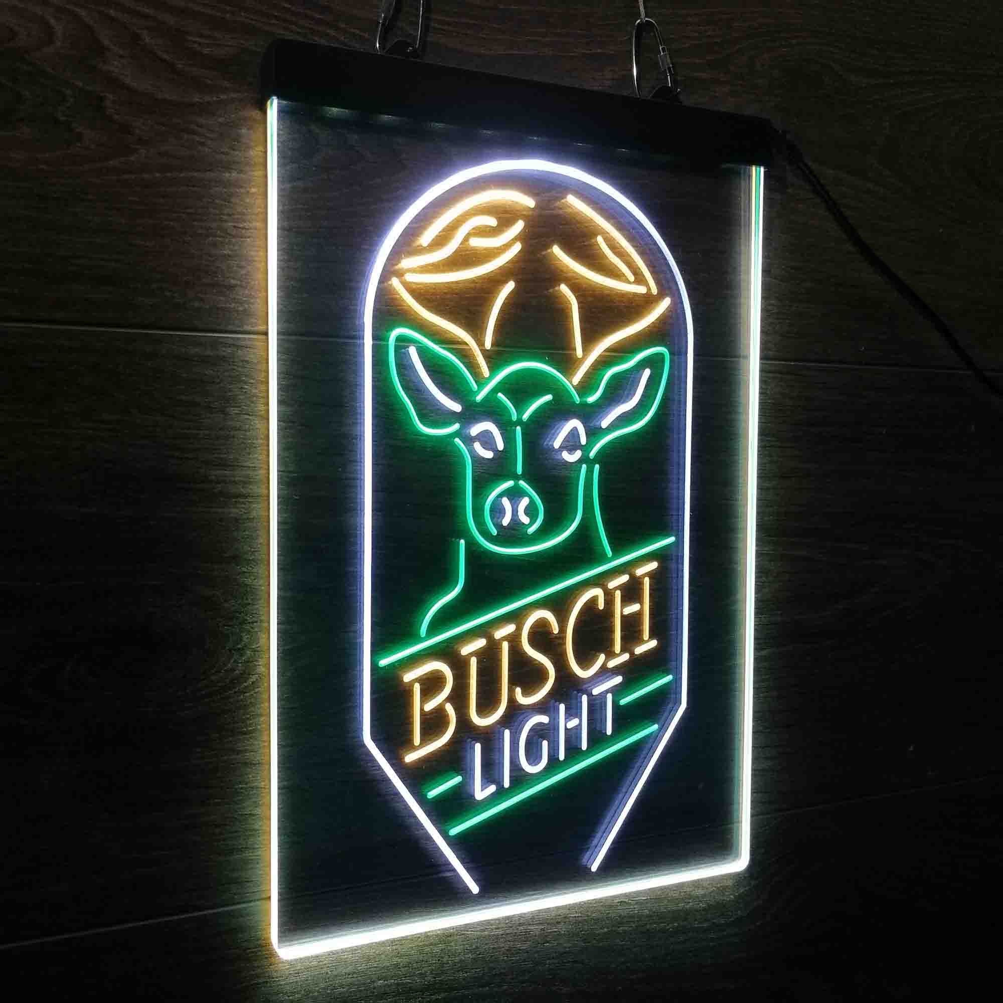 Busch Beer Deer Vertical Neon 3-Color LED Sign