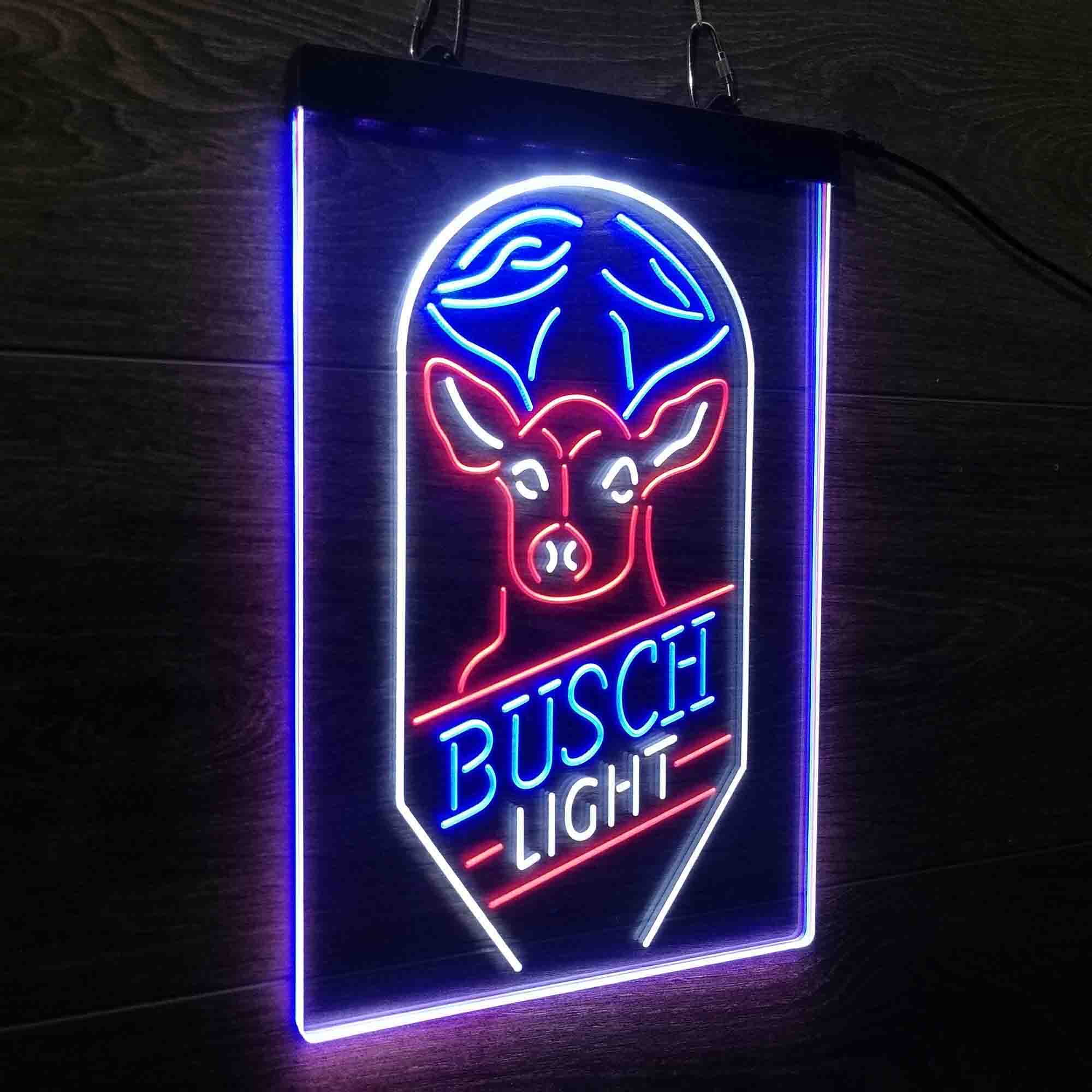 Busch Beer Deer Vertical Neon 3-Color LED Sign