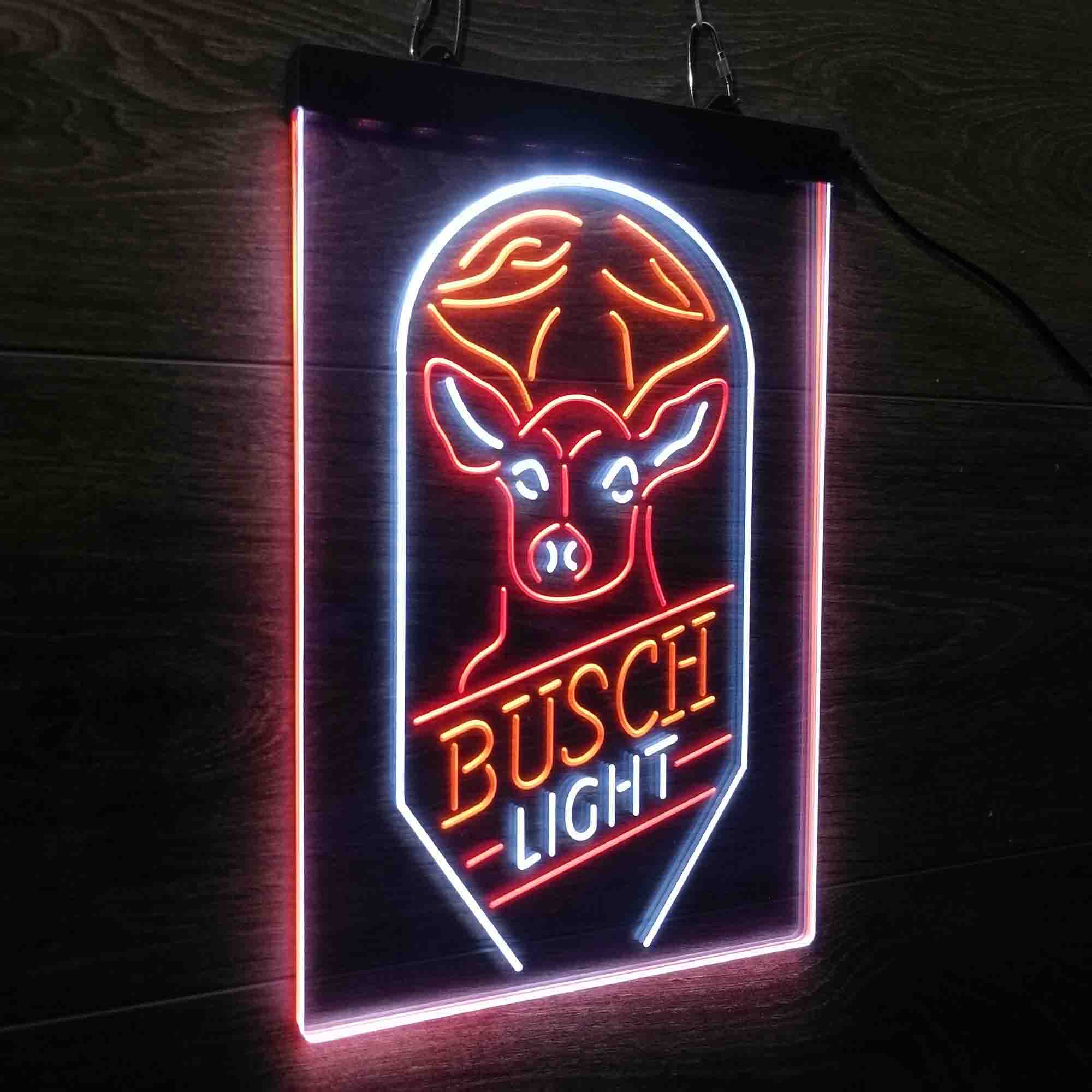 Busch Beer Deer Vertical Neon 3-Color LED Sign