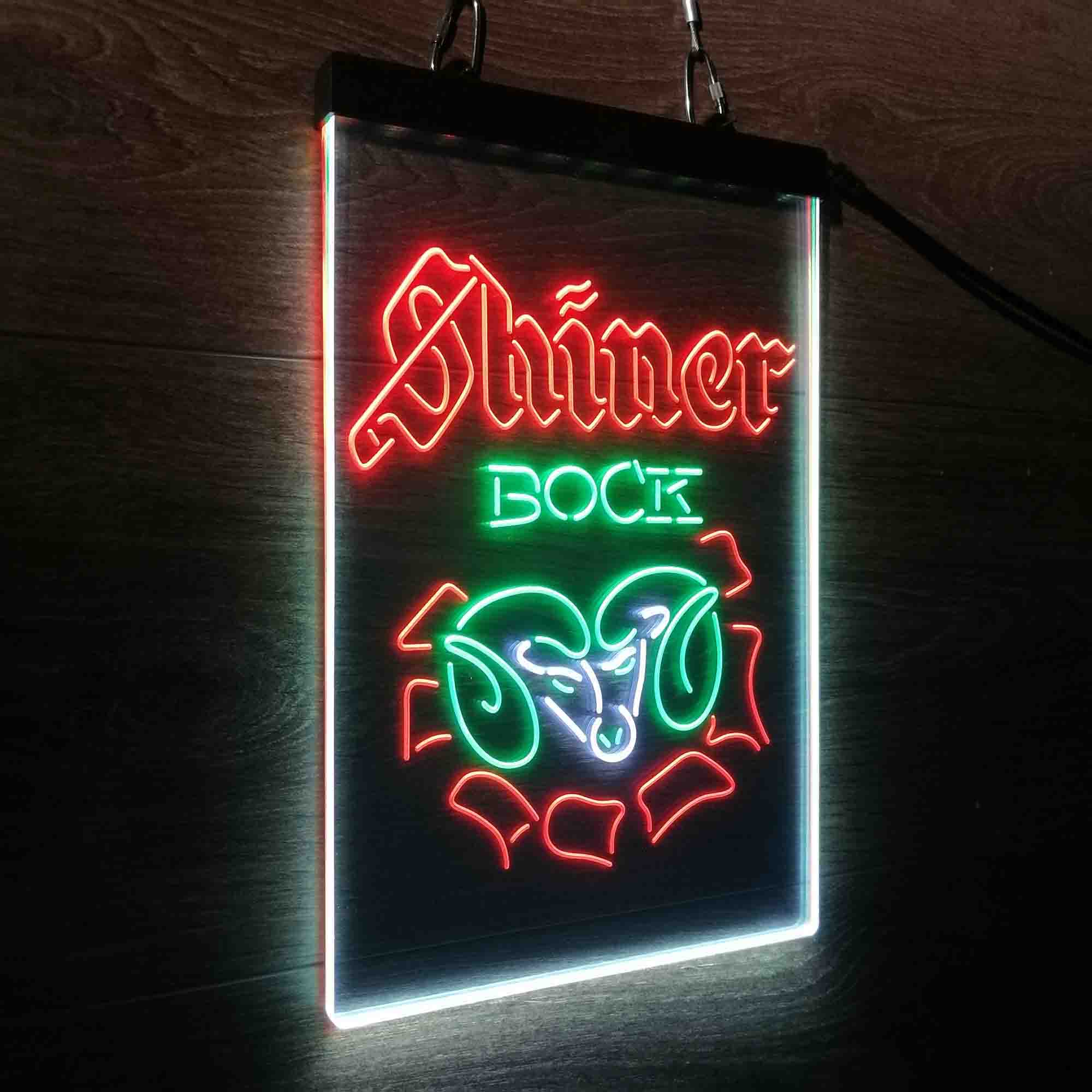 Shiner Bock Ram Beer Neon 3-Color LED Sign