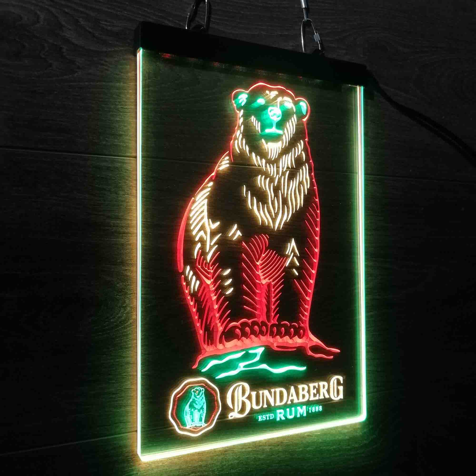 Bundaberg Rum Polar Bear Neon 3-Color LED Sign