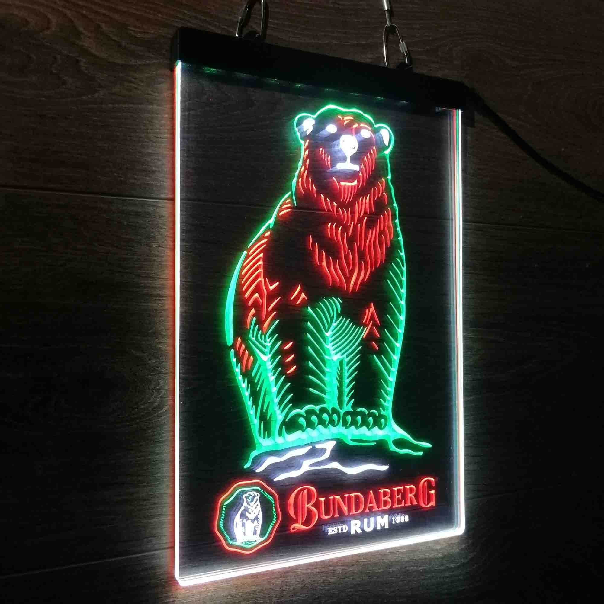 Bundaberg Rum Polar Bear Neon 3-Color LED Sign