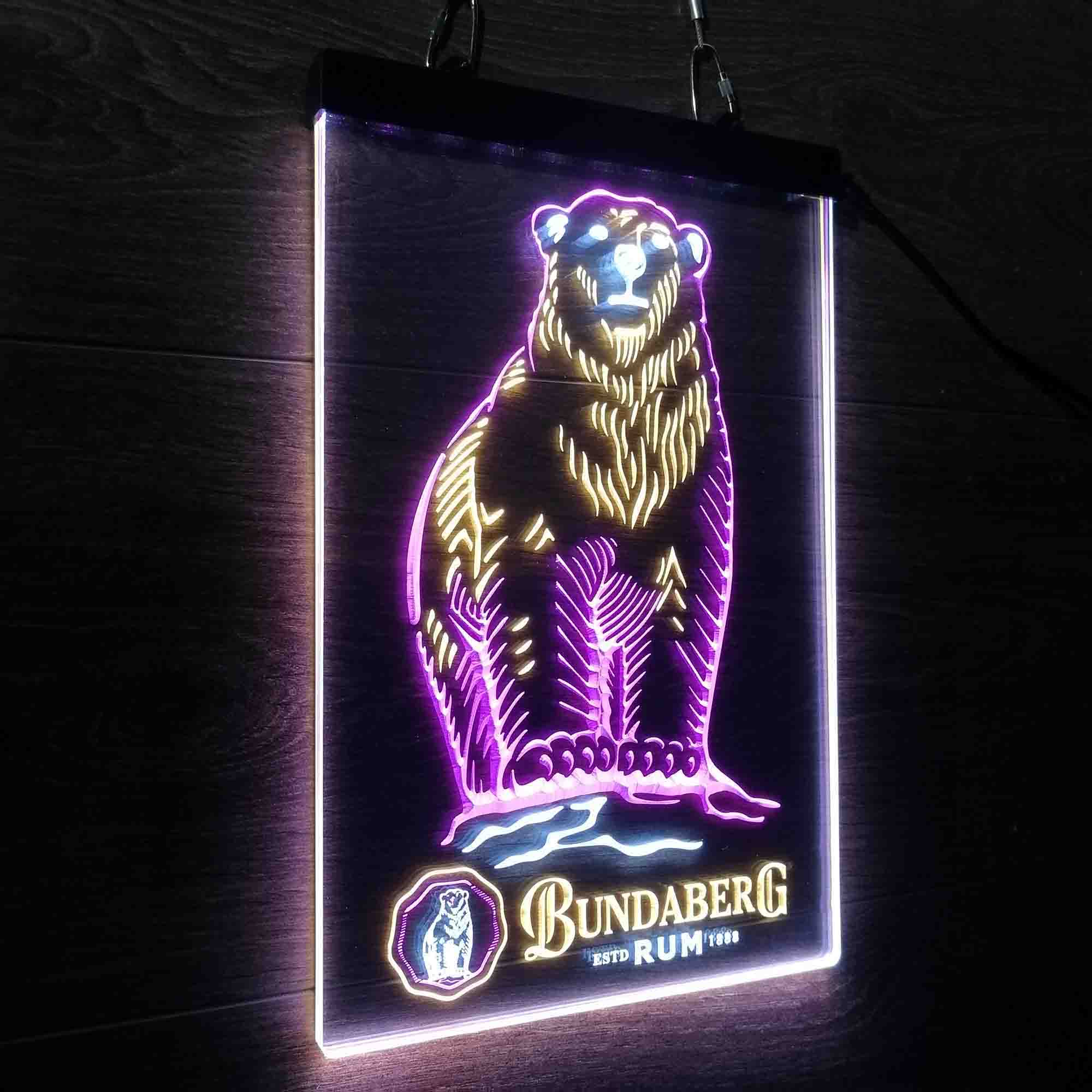 Bundaberg Rum Polar Bear Neon 3-Color LED Sign