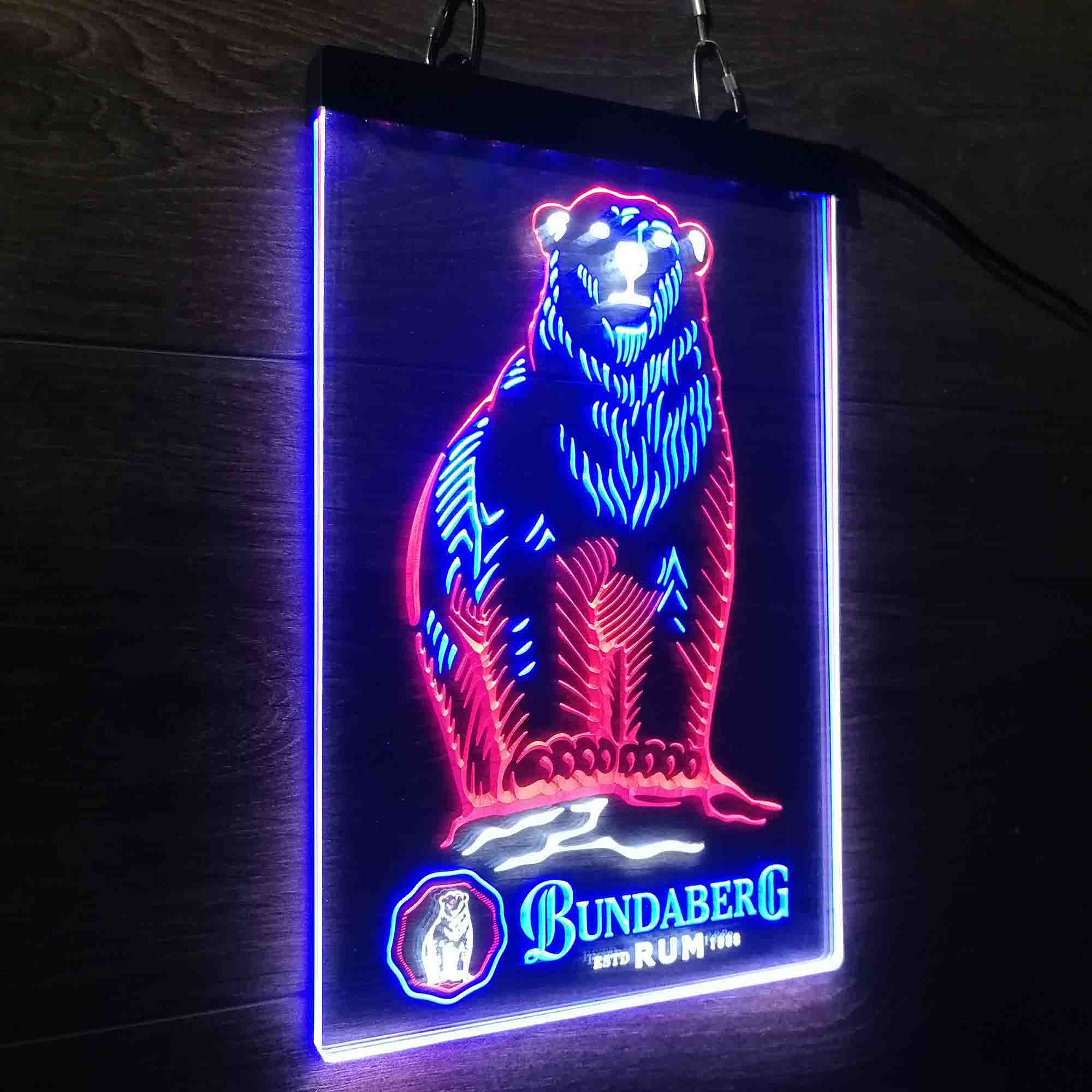 Bundaberg Rum Polar Bear Neon 3-Color LED Sign