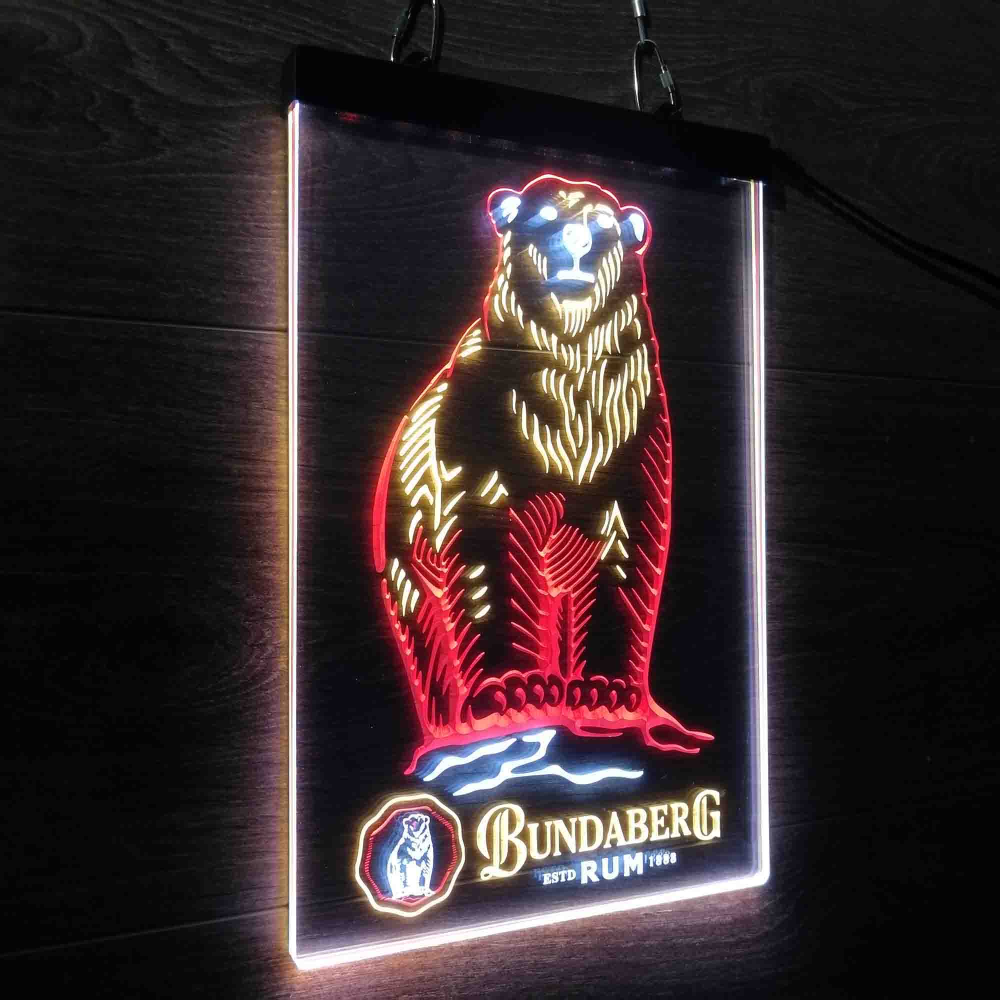 Bundaberg Rum Polar Bear Neon 3-Color LED Sign