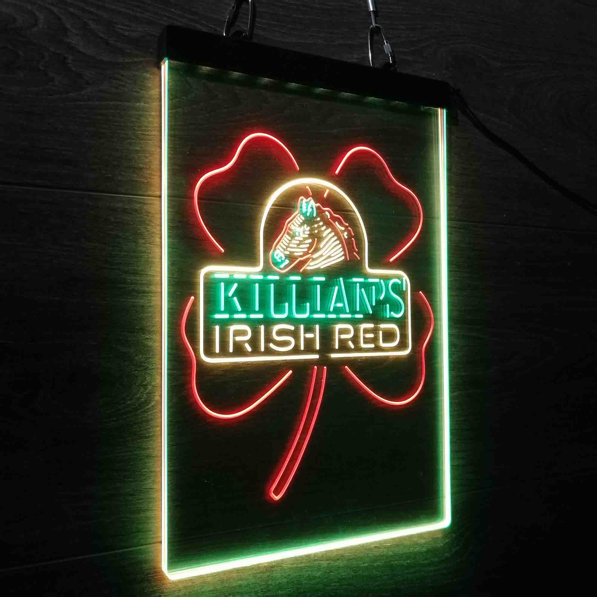 George Killian's Irish Red Shamrock Neon 3-Color LED Sign