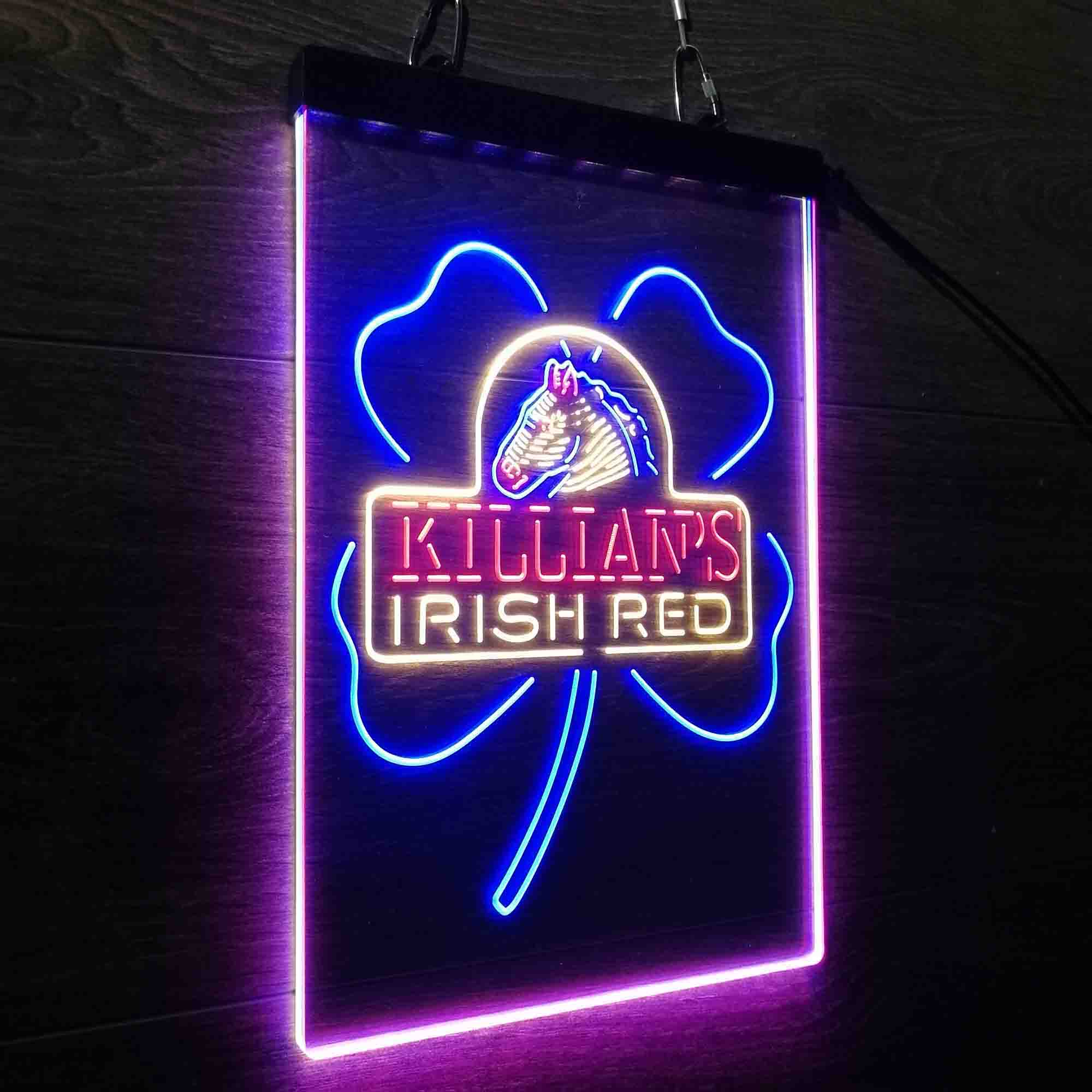 George Killian's Irish Red Shamrock Neon 3-Color LED Sign