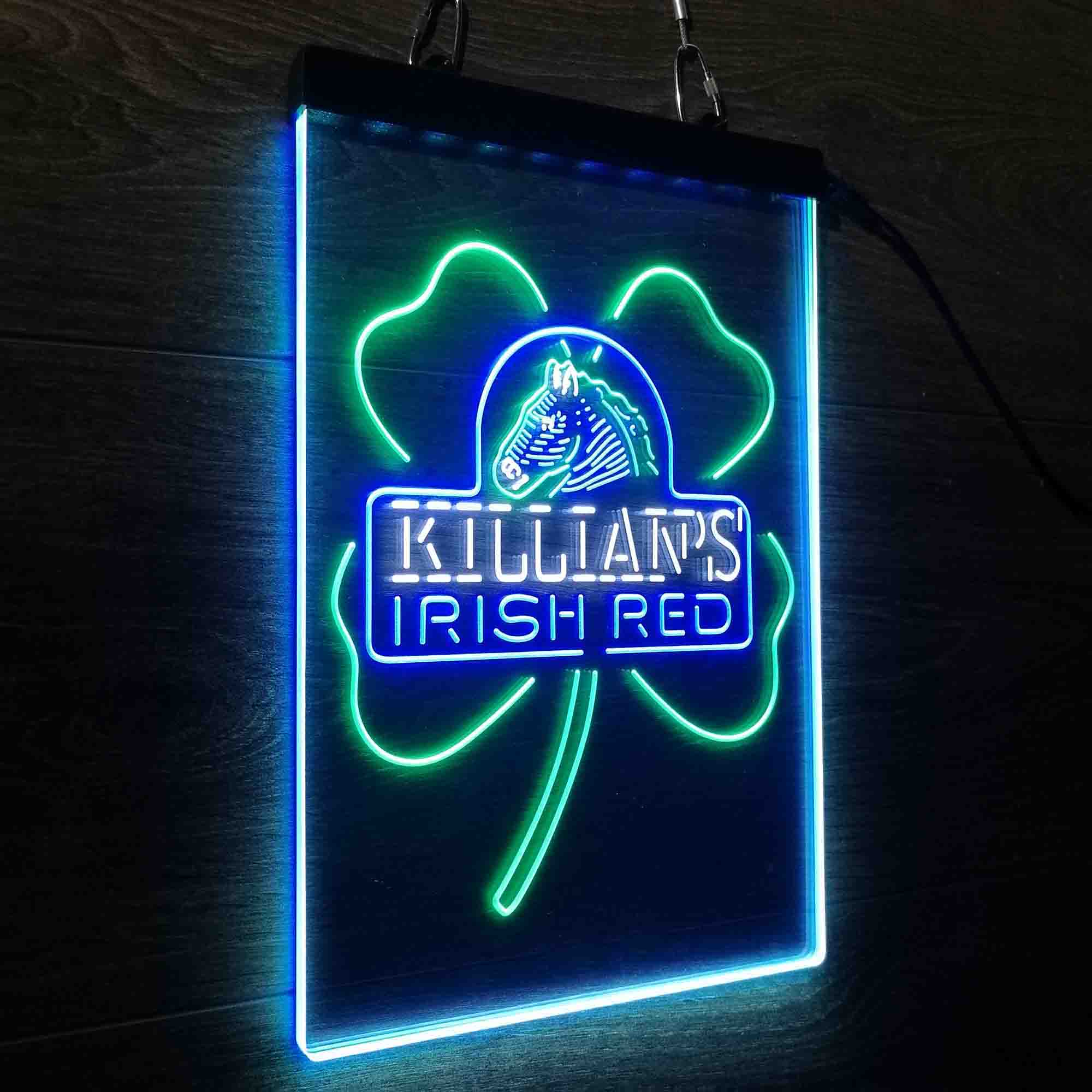 George Killian's Irish Red Shamrock Neon 3-Color LED Sign