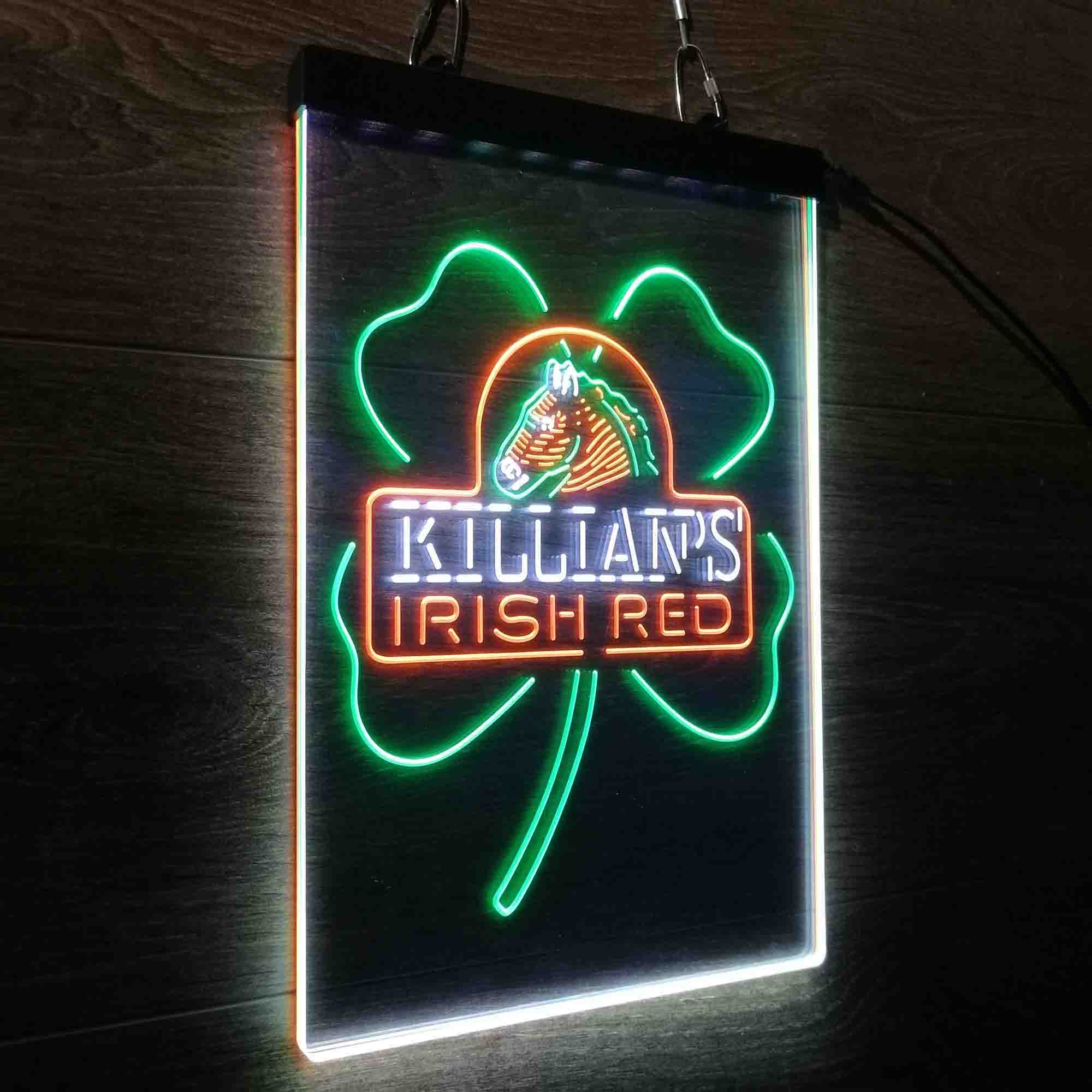 George Killian's Irish Red Shamrock Neon 3-Color LED Sign