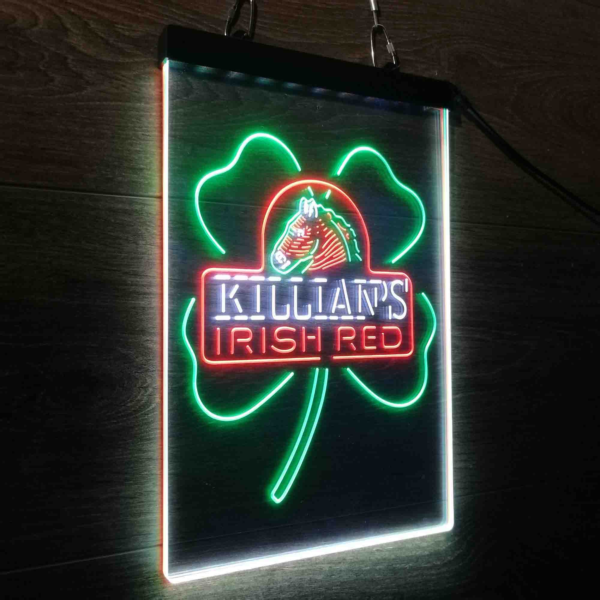 George Killian's Irish Red Shamrock Neon 3-Color LED Sign