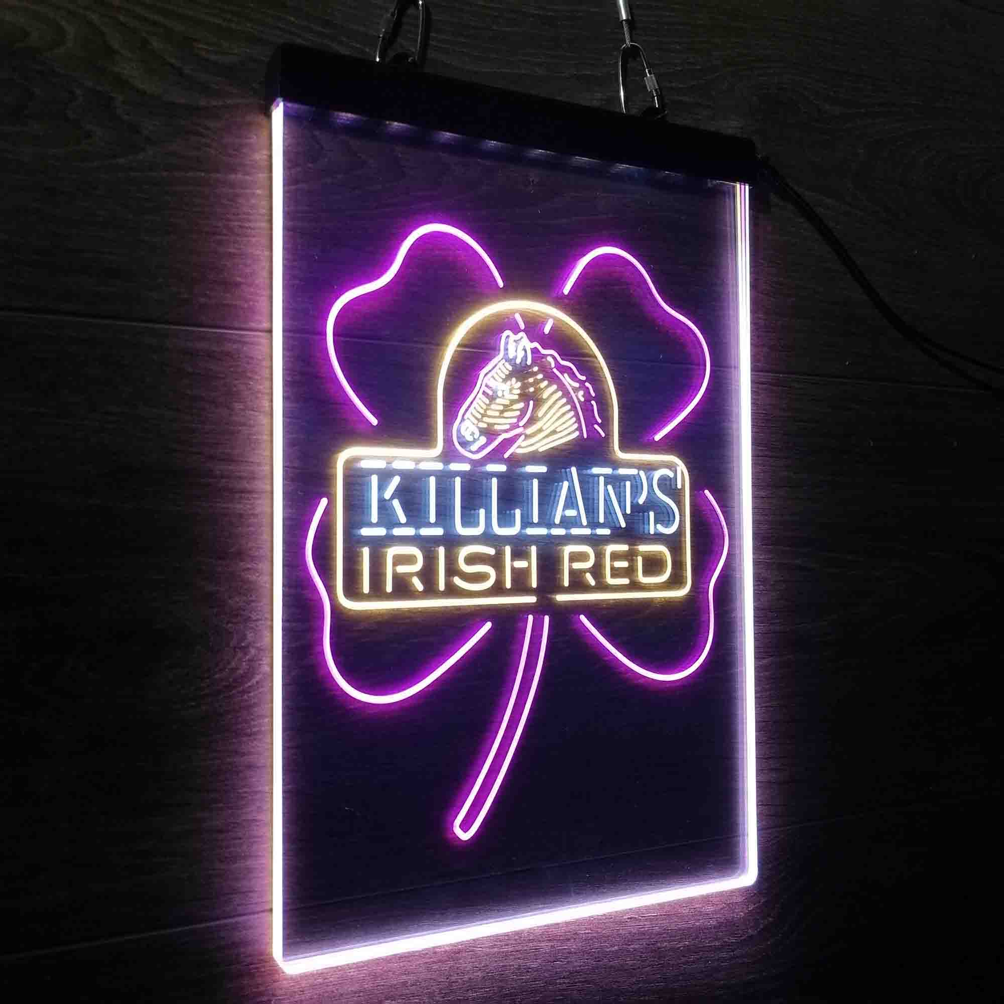 George Killian's Irish Red Shamrock Neon 3-Color LED Sign