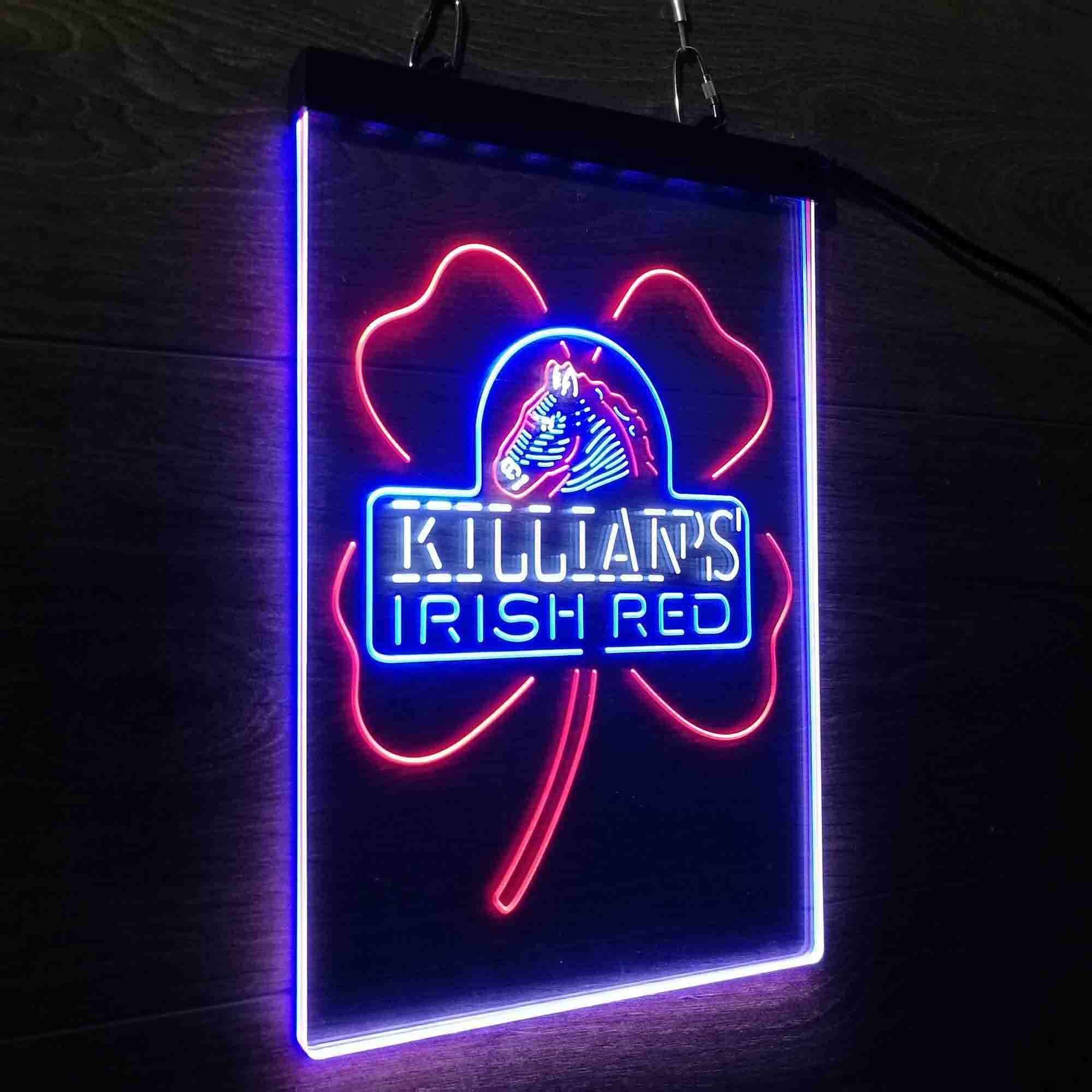 George Killian's Irish Red Shamrock Neon 3-Color LED Sign