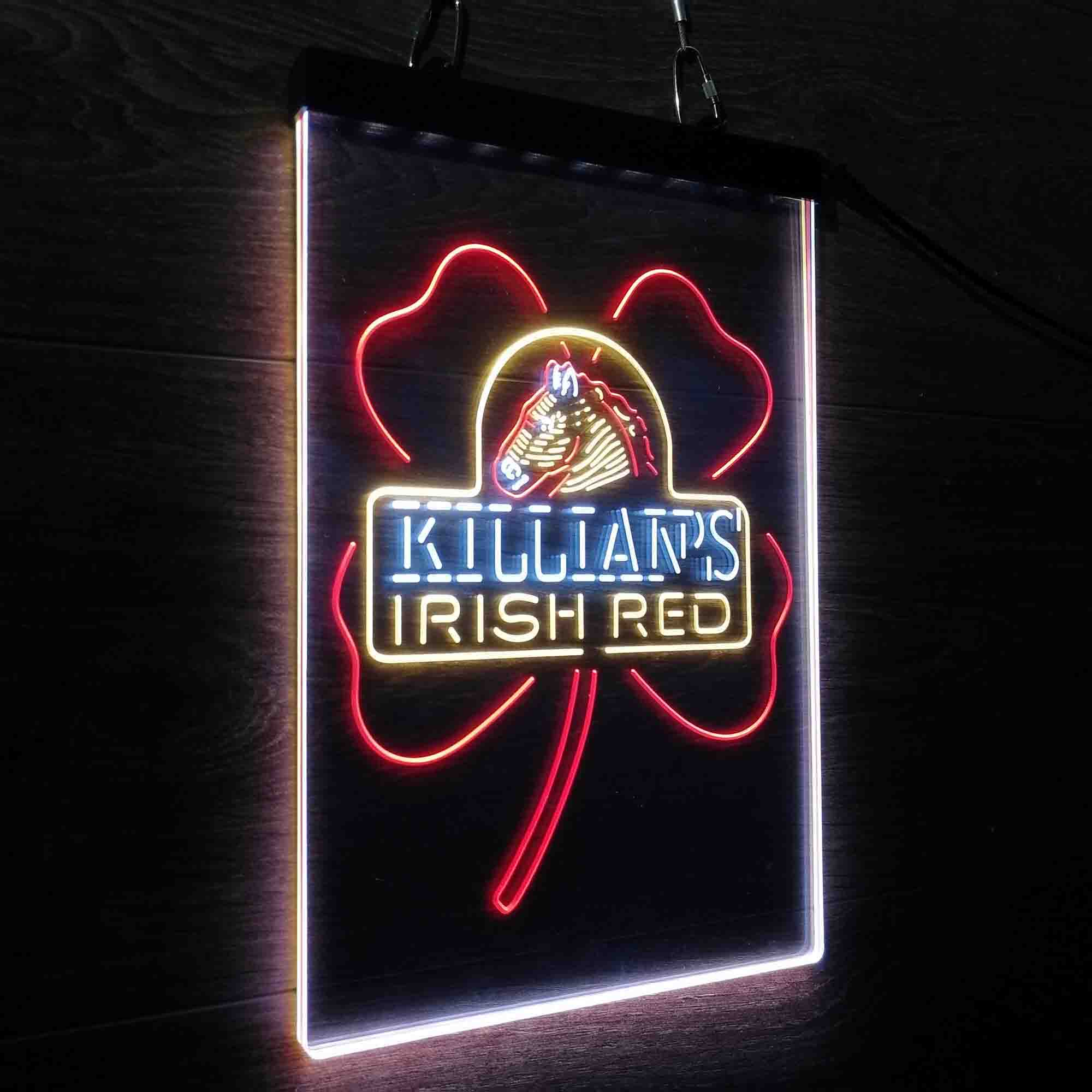 George Killian's Irish Red Shamrock Neon 3-Color LED Sign