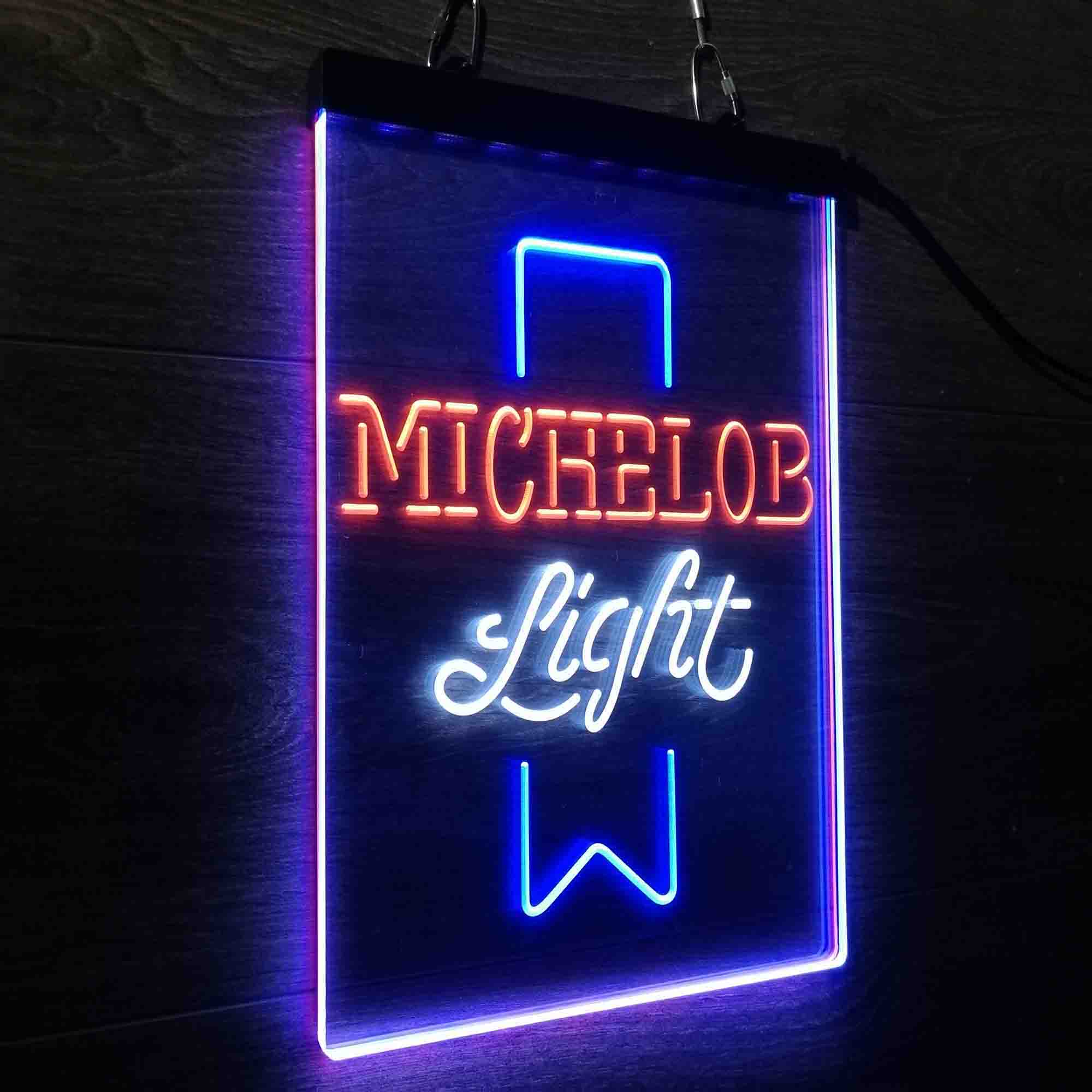 Michelob Light Red Ribbon Neon 3-Color LED Sign