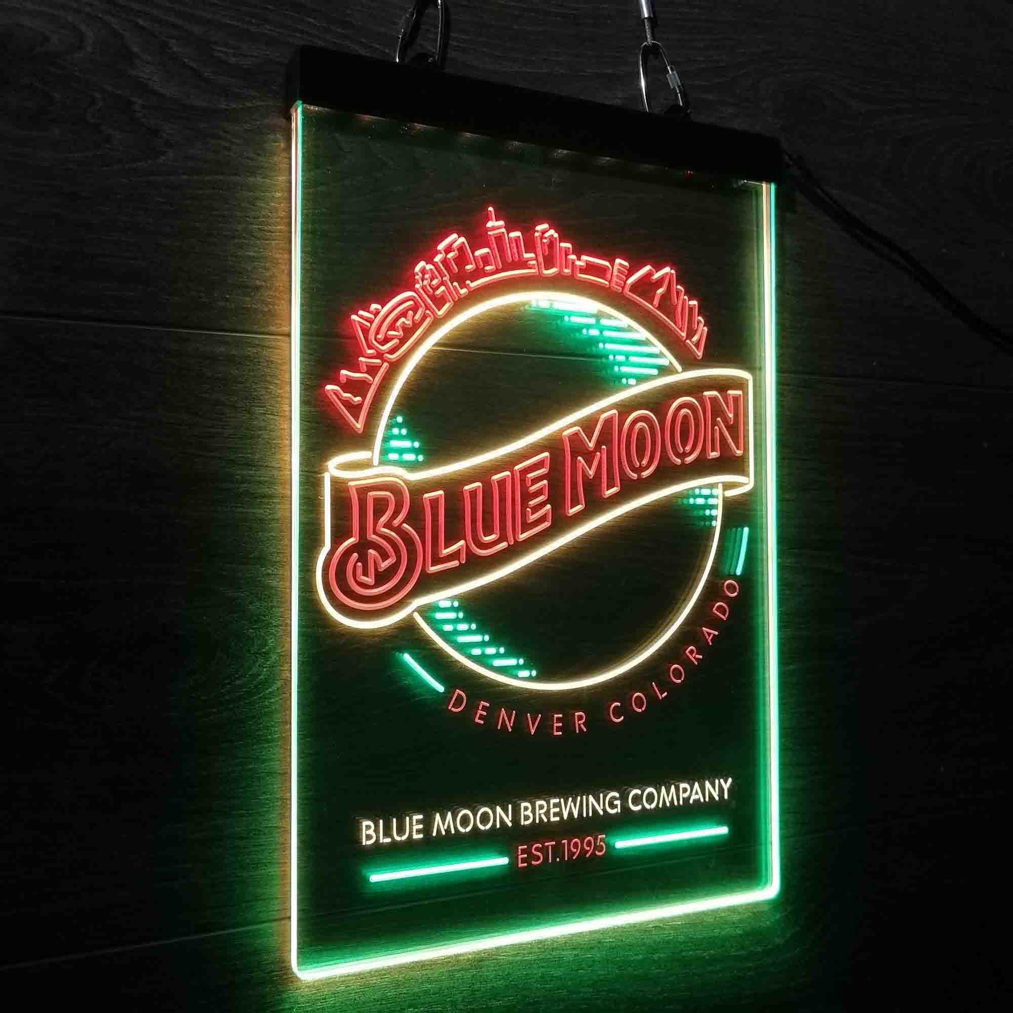 Desperate Enterprises Blue Moon Skyline Neon 3-Color LED Sign