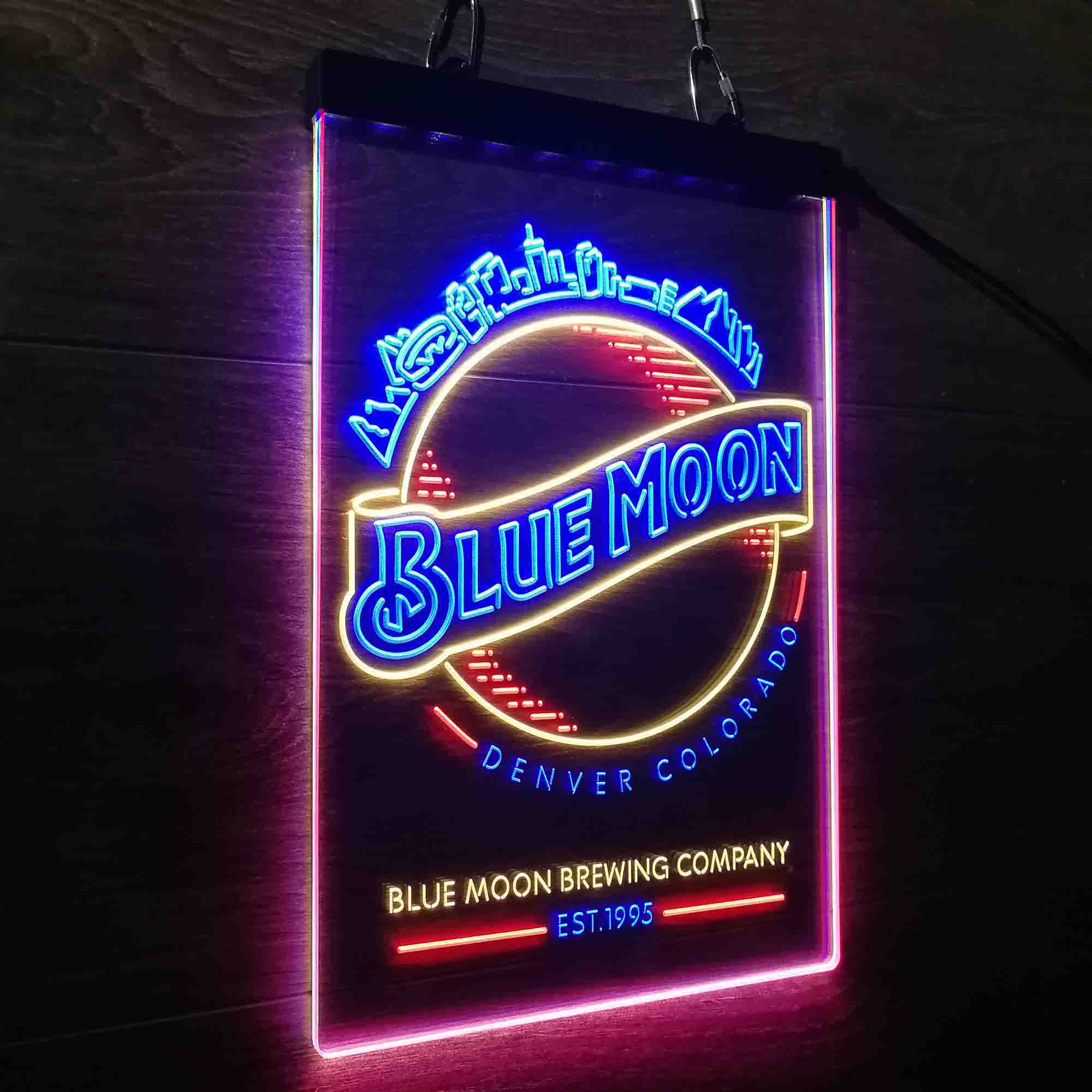 Desperate Enterprises Blue Moon Skyline Neon 3-Color LED Sign