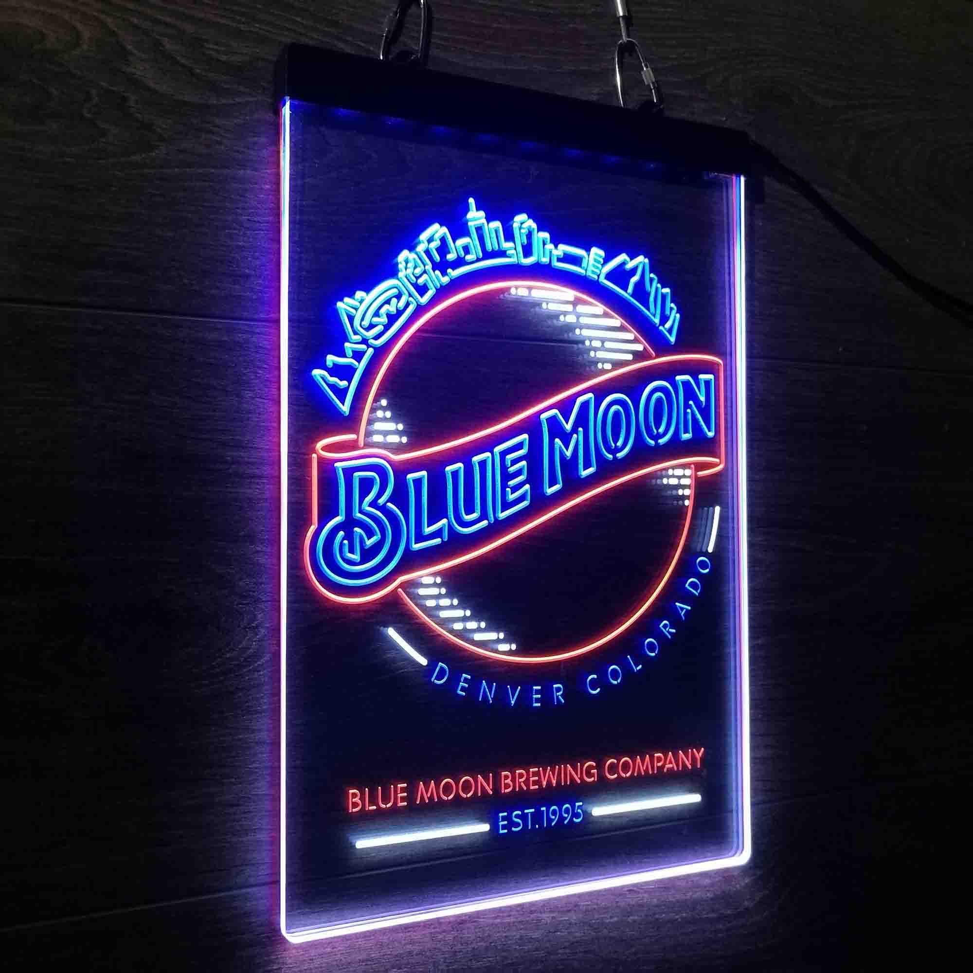 Desperate Enterprises Blue Moon Skyline Neon 3-Color LED Sign