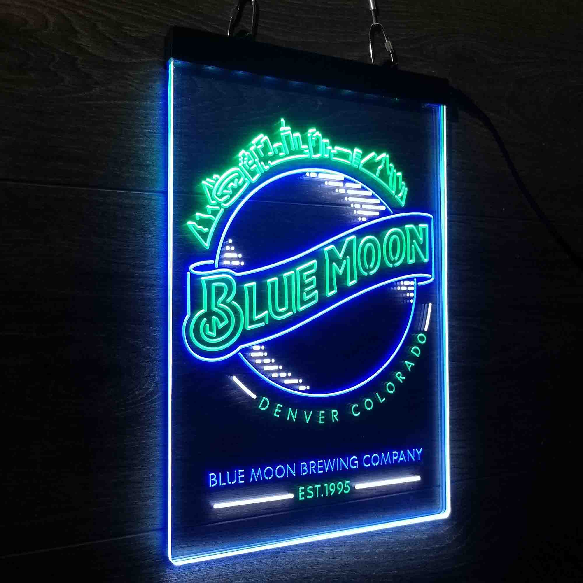 Desperate Enterprises Blue Moon Skyline Neon 3-Color LED Sign