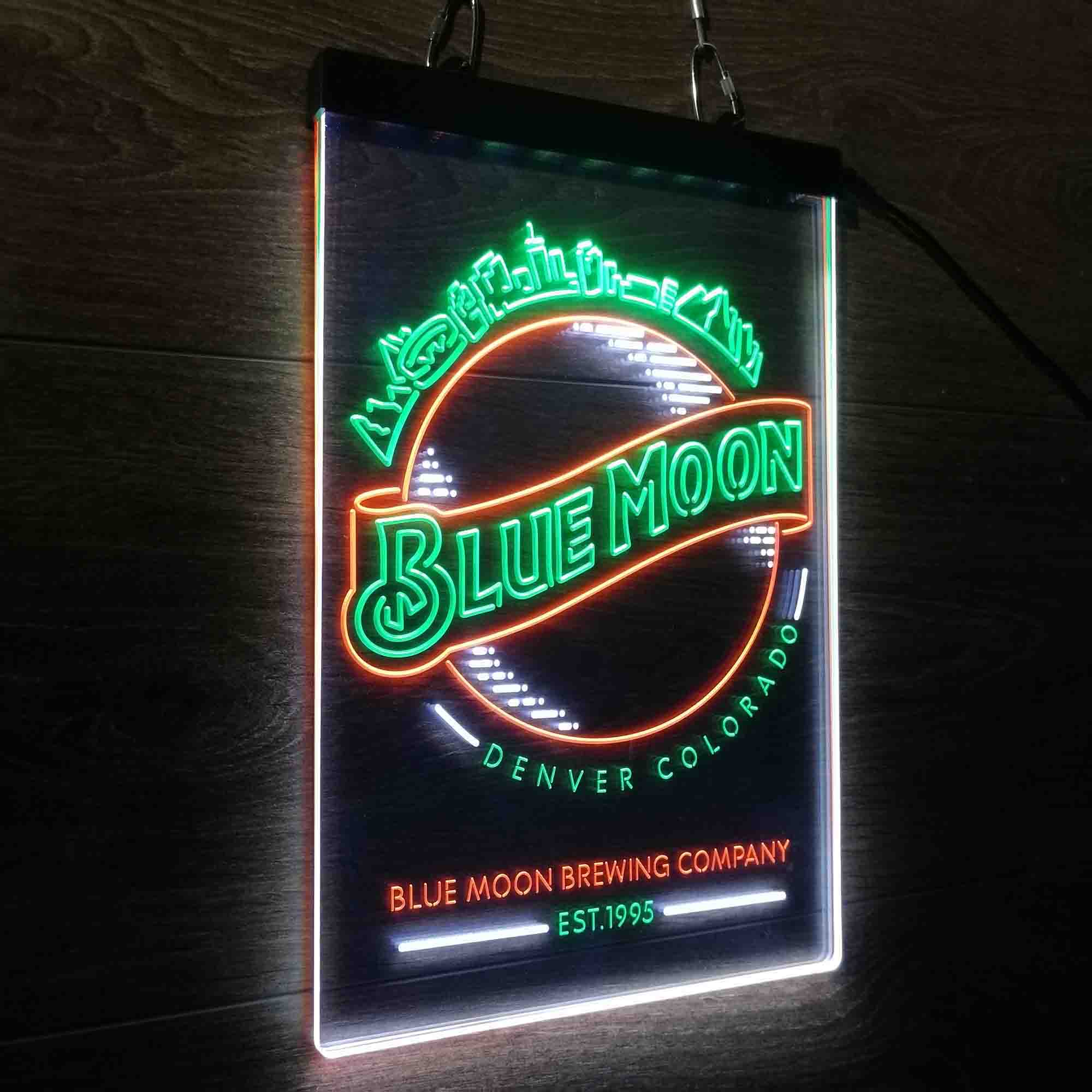 Desperate Enterprises Blue Moon Skyline Neon 3-Color LED Sign