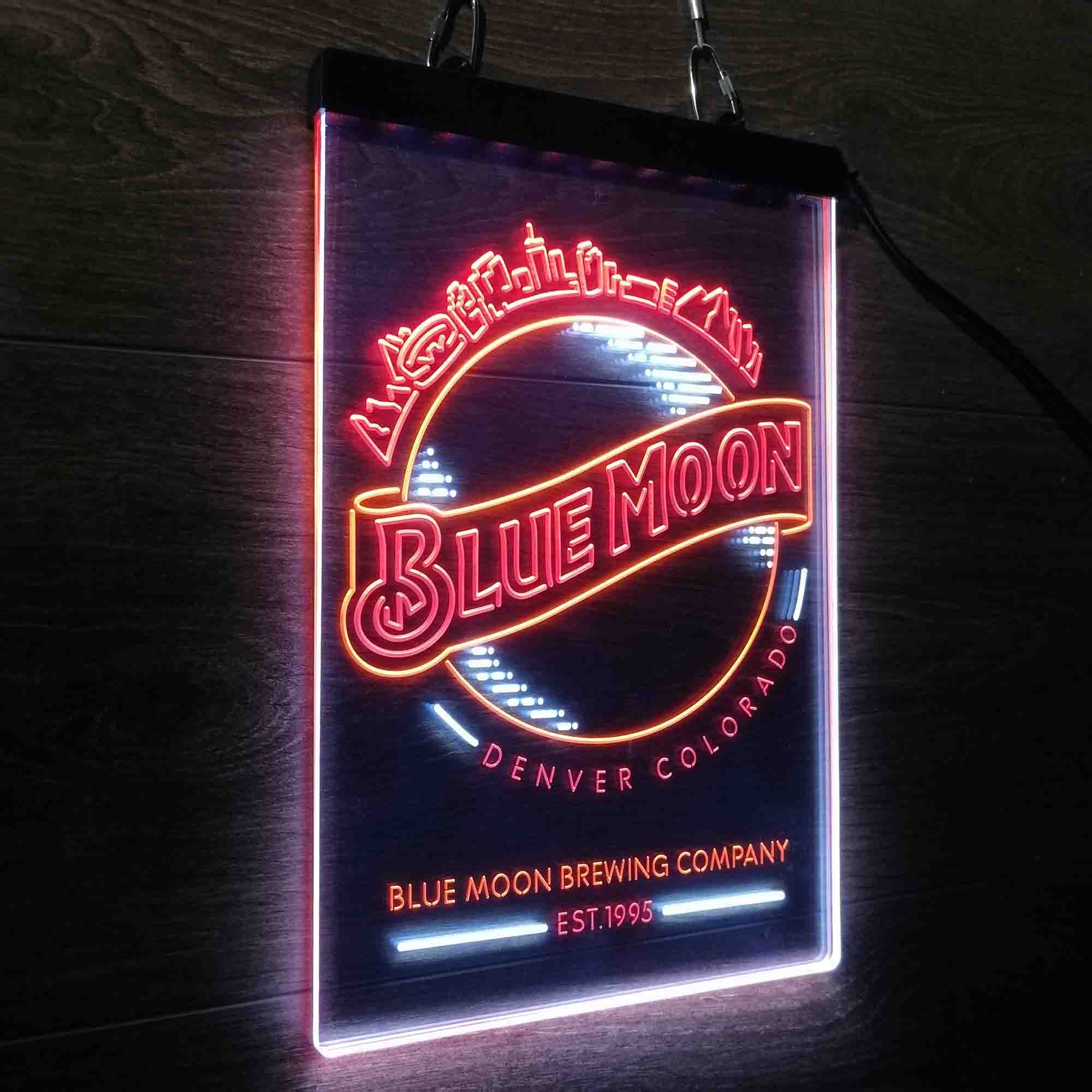 Desperate Enterprises Blue Moon Skyline Neon 3-Color LED Sign