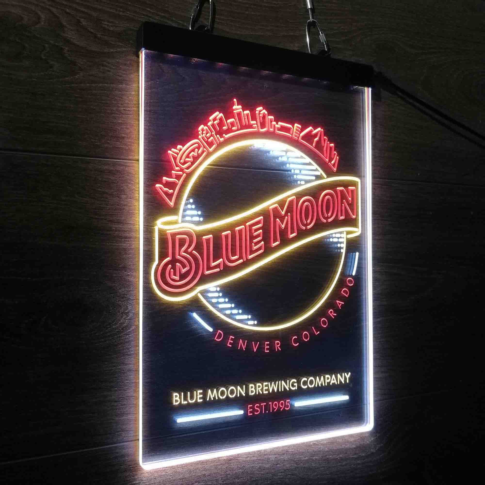 Desperate Enterprises Blue Moon Skyline Neon 3-Color LED Sign