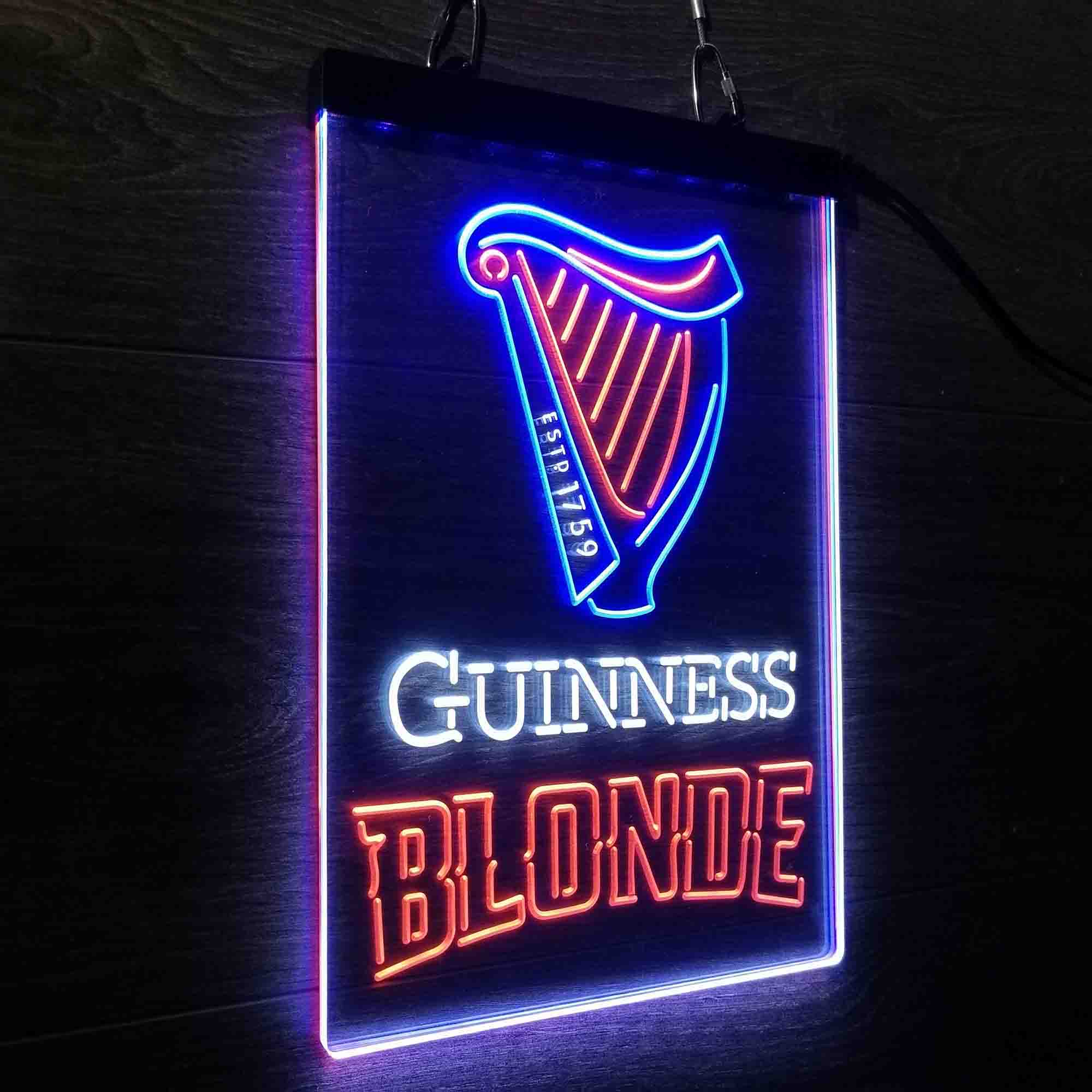 Guinness Blonde Golden Beer Neon 3-Color LED Sign