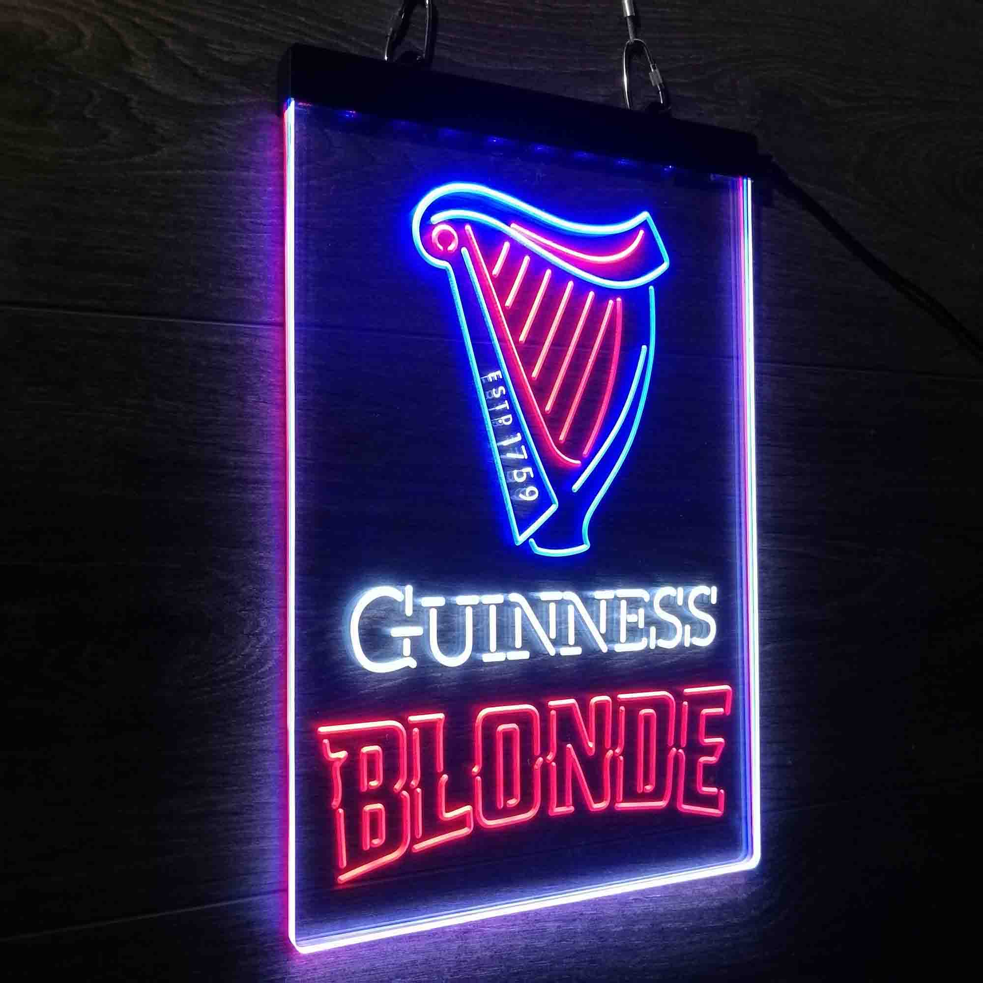 Guinness Blonde Golden Beer Neon 3-Color LED Sign