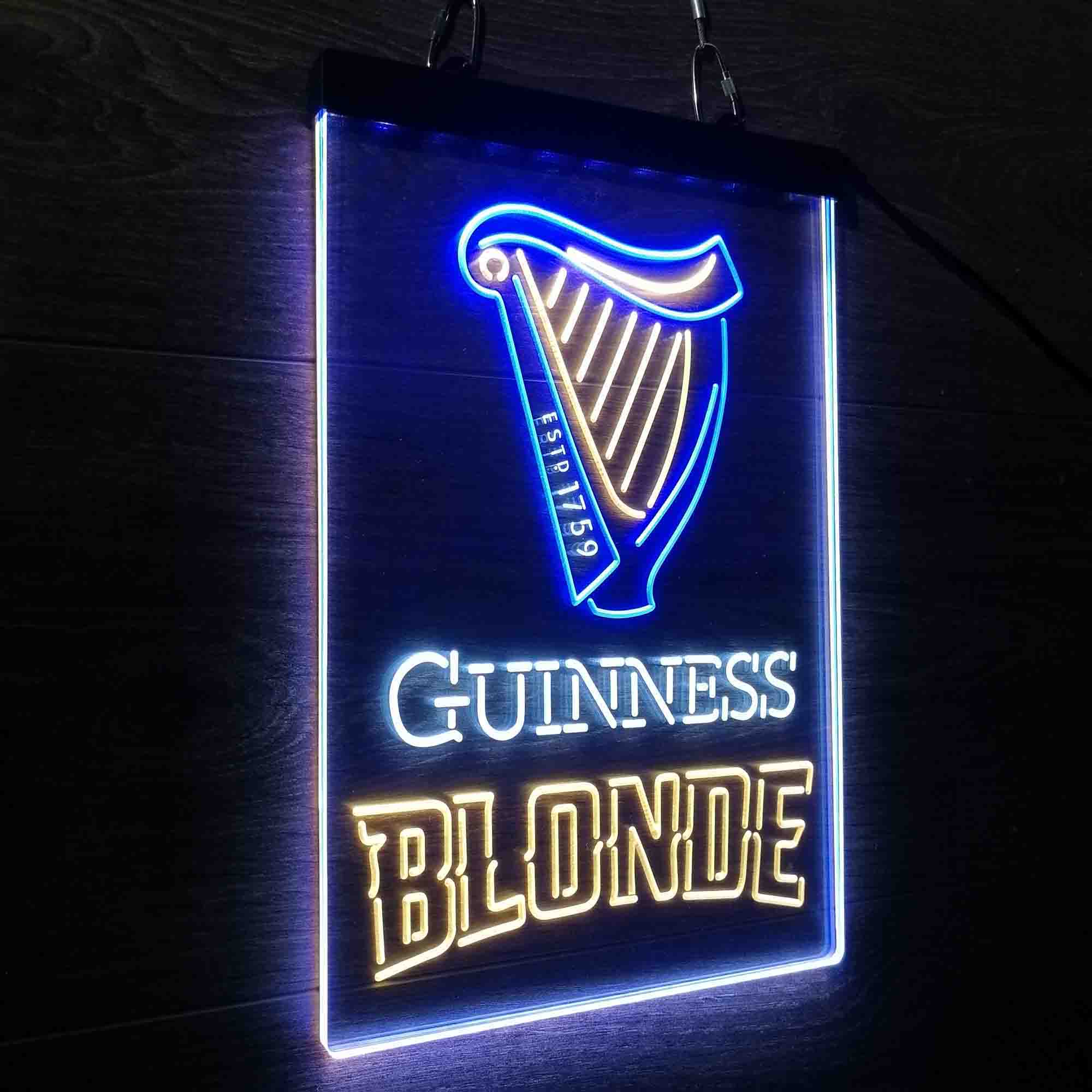 Guinness Blonde Golden Beer Neon 3-Color LED Sign