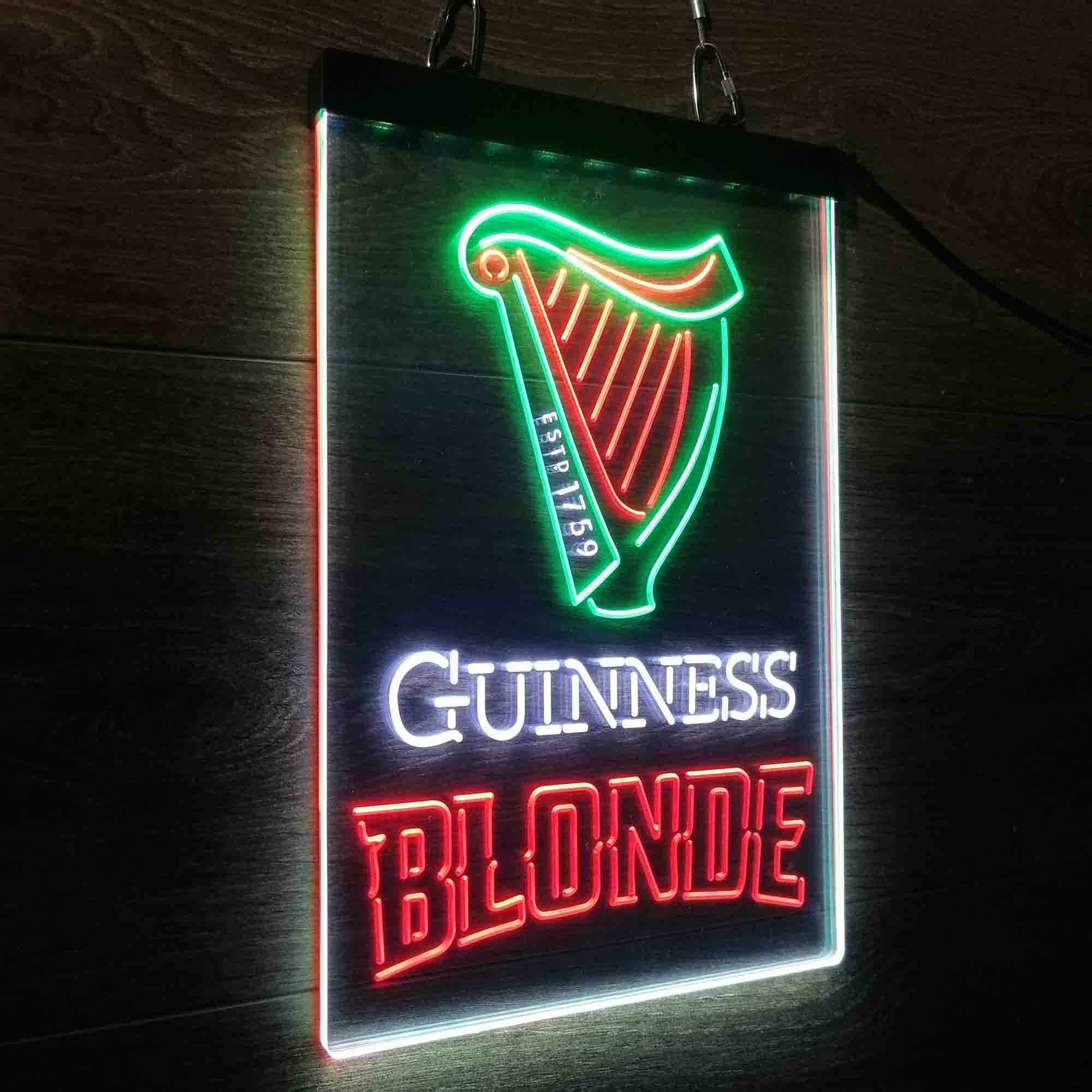 Guinness Blonde Golden Beer Neon 3-Color LED Sign