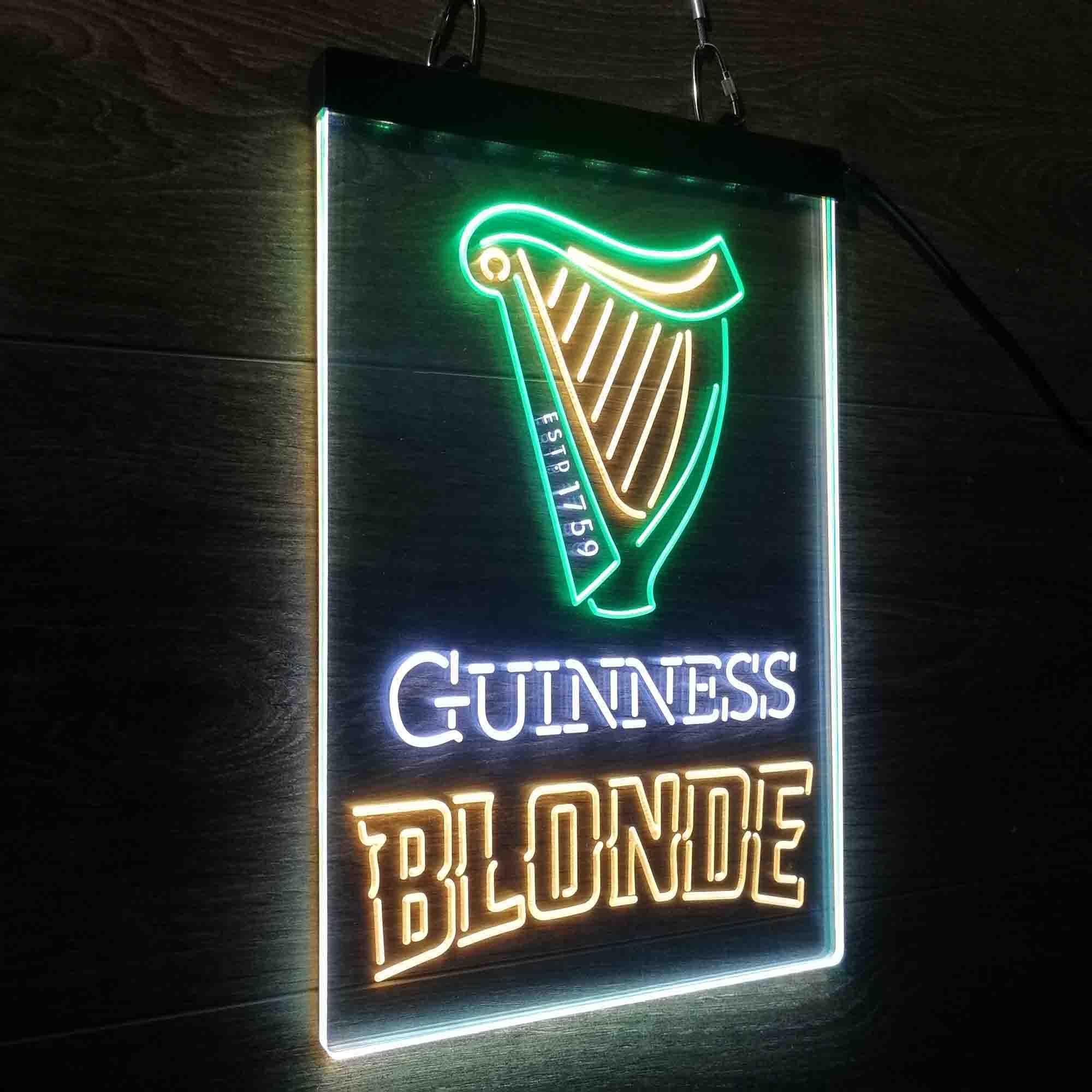 Guinness Blonde Golden Beer Neon 3-Color LED Sign