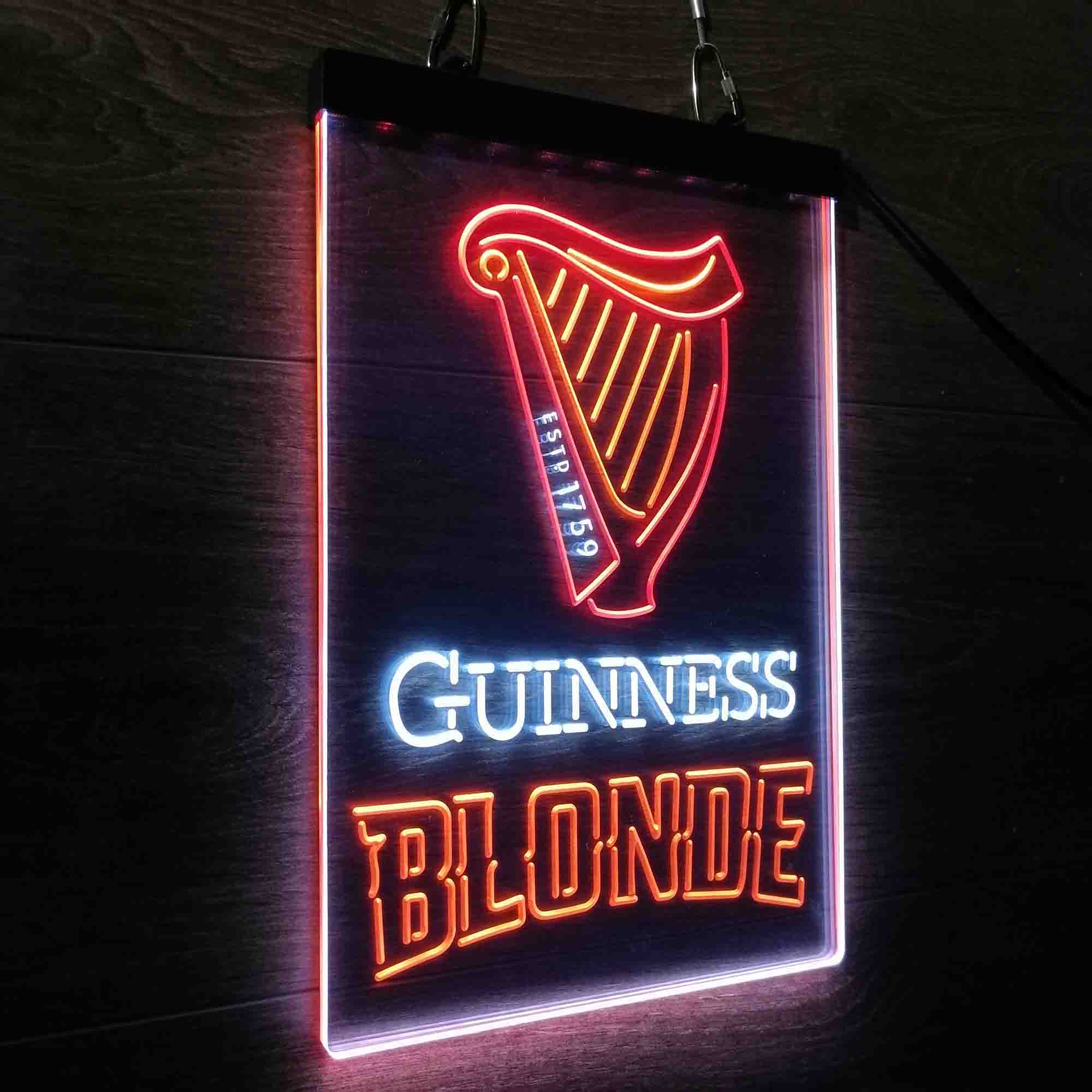 Guinness Blonde Golden Beer Neon 3-Color LED Sign