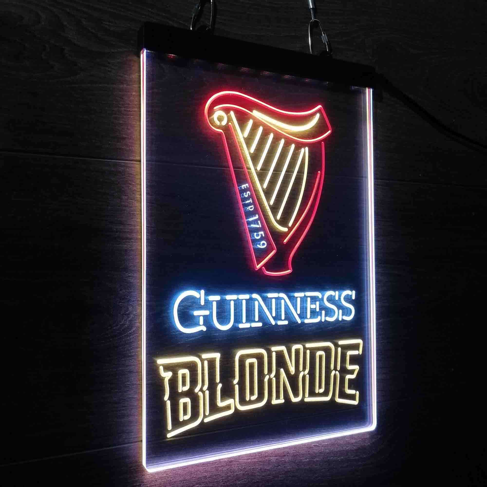 Guinness Blonde Golden Beer Neon 3-Color LED Sign