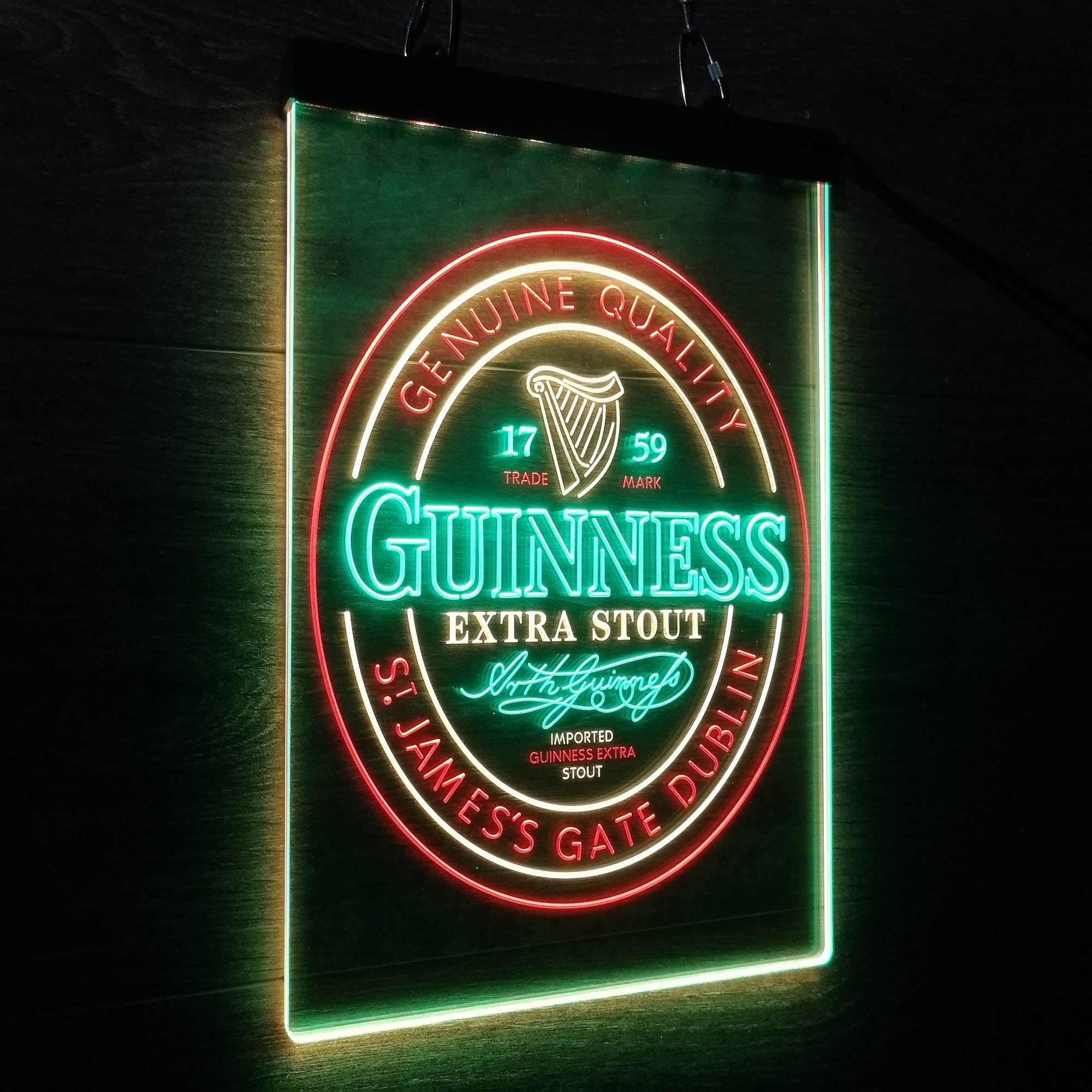 Guinness Stout Extra 1759 Neon 3-Color LED Sign