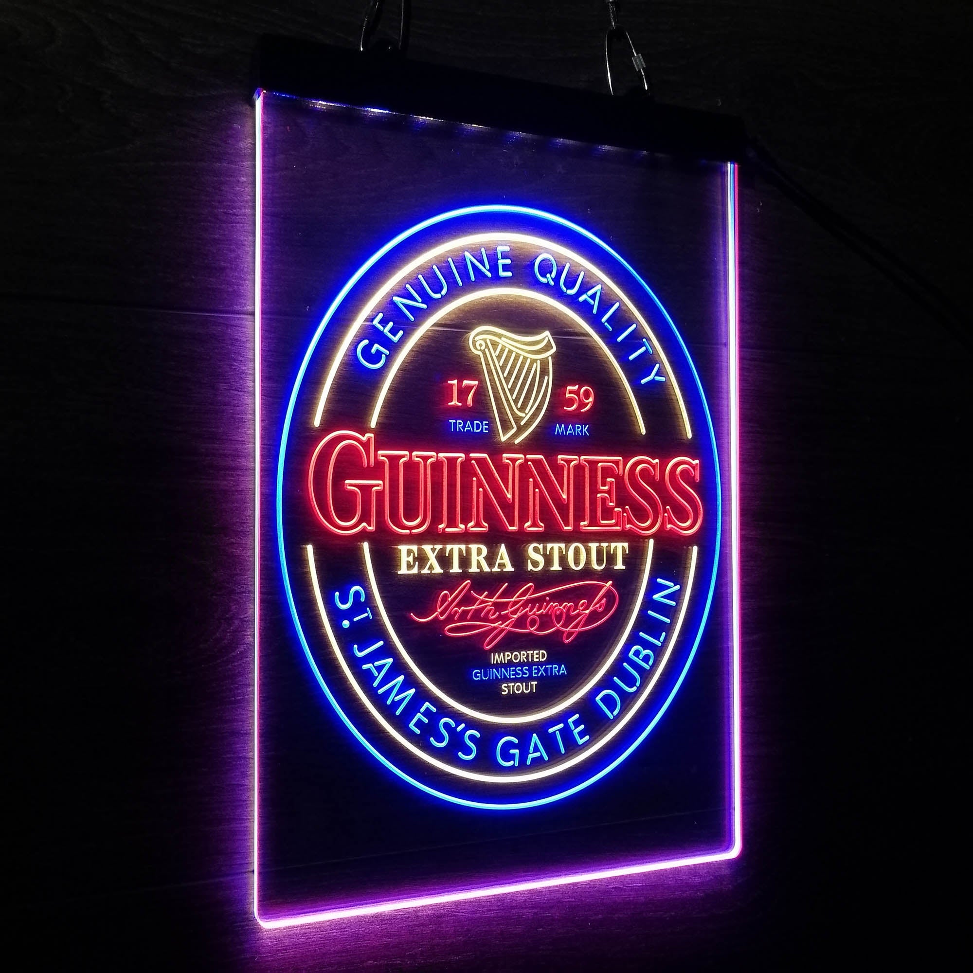 Guinness Stout Extra 1759 Neon 3-Color LED Sign