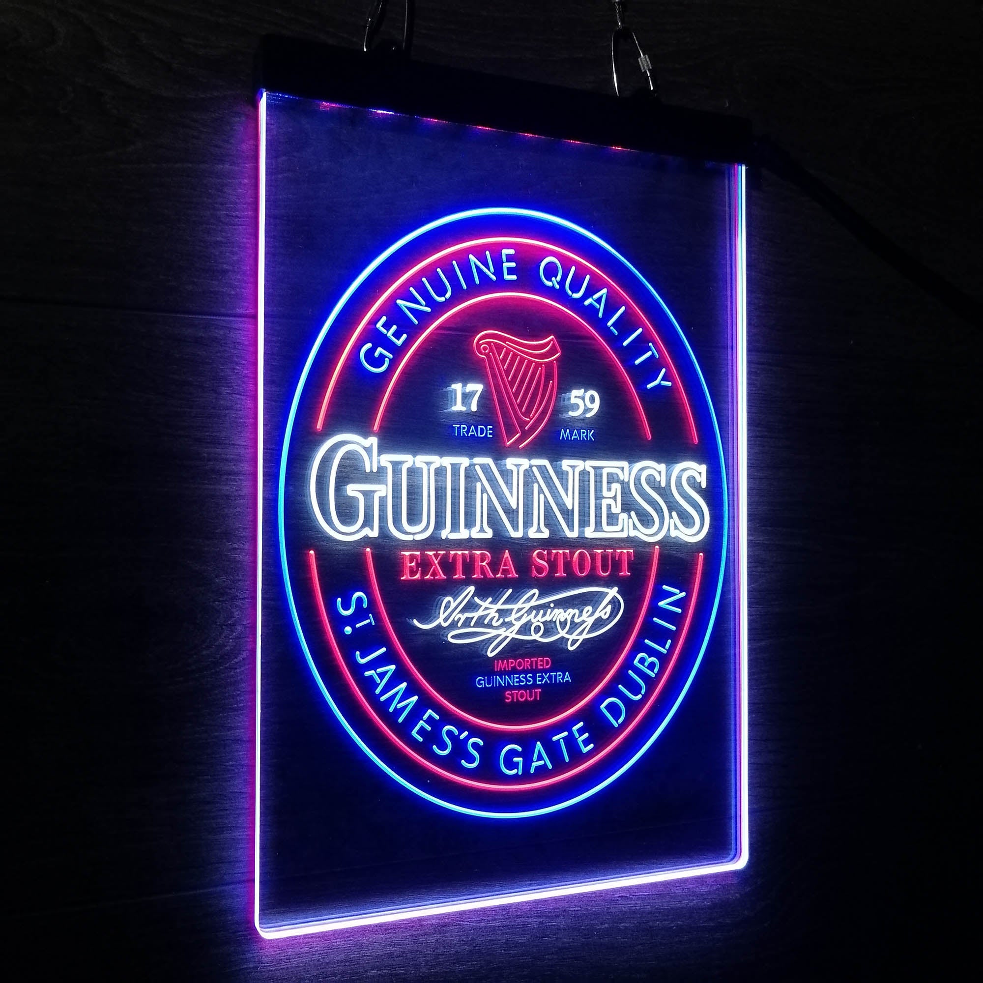 Guinness Stout Extra 1759 Neon 3-Color LED Sign