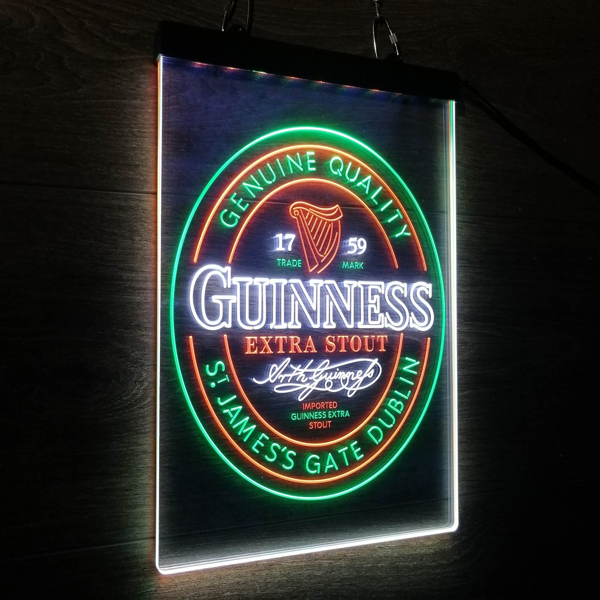 Guinness Stout Extra 1759 Neon 3-Color LED Sign