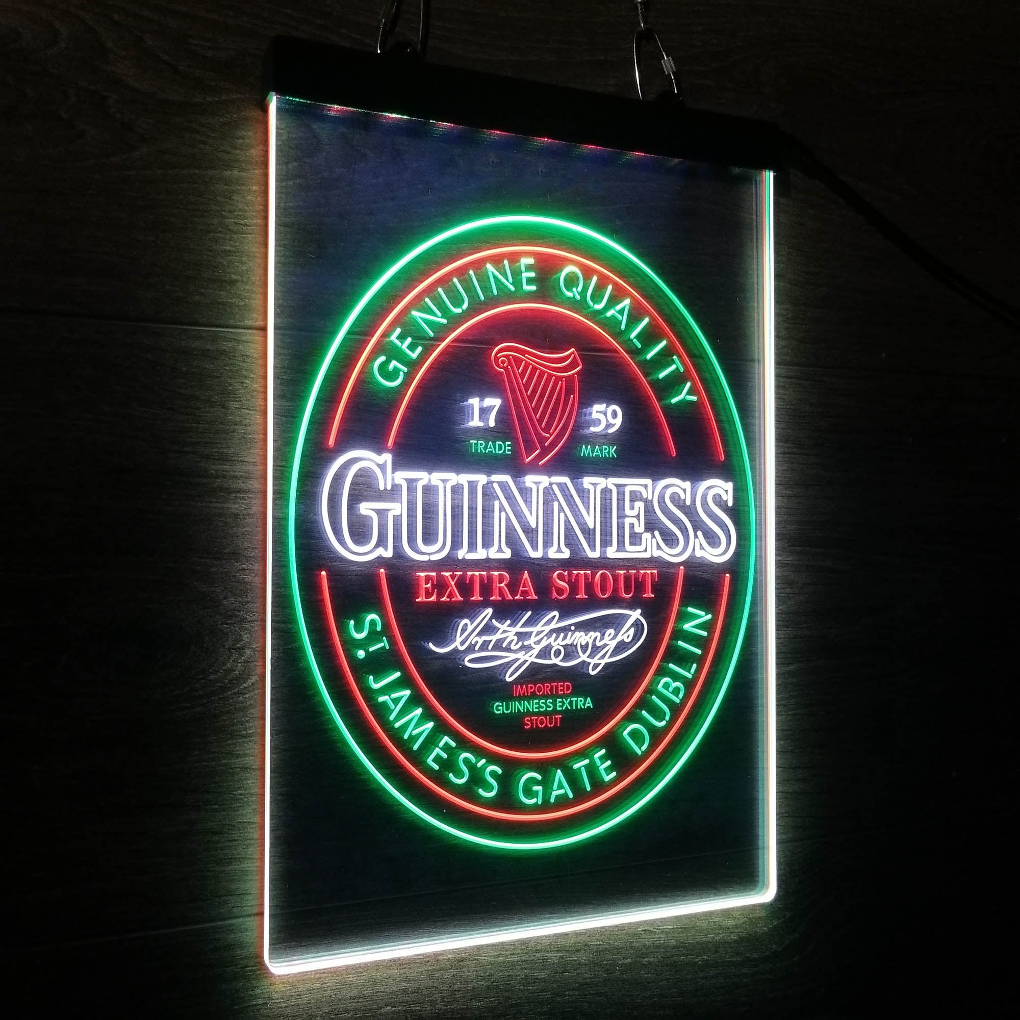 Guinness Stout Extra 1759 Neon 3-Color LED Sign