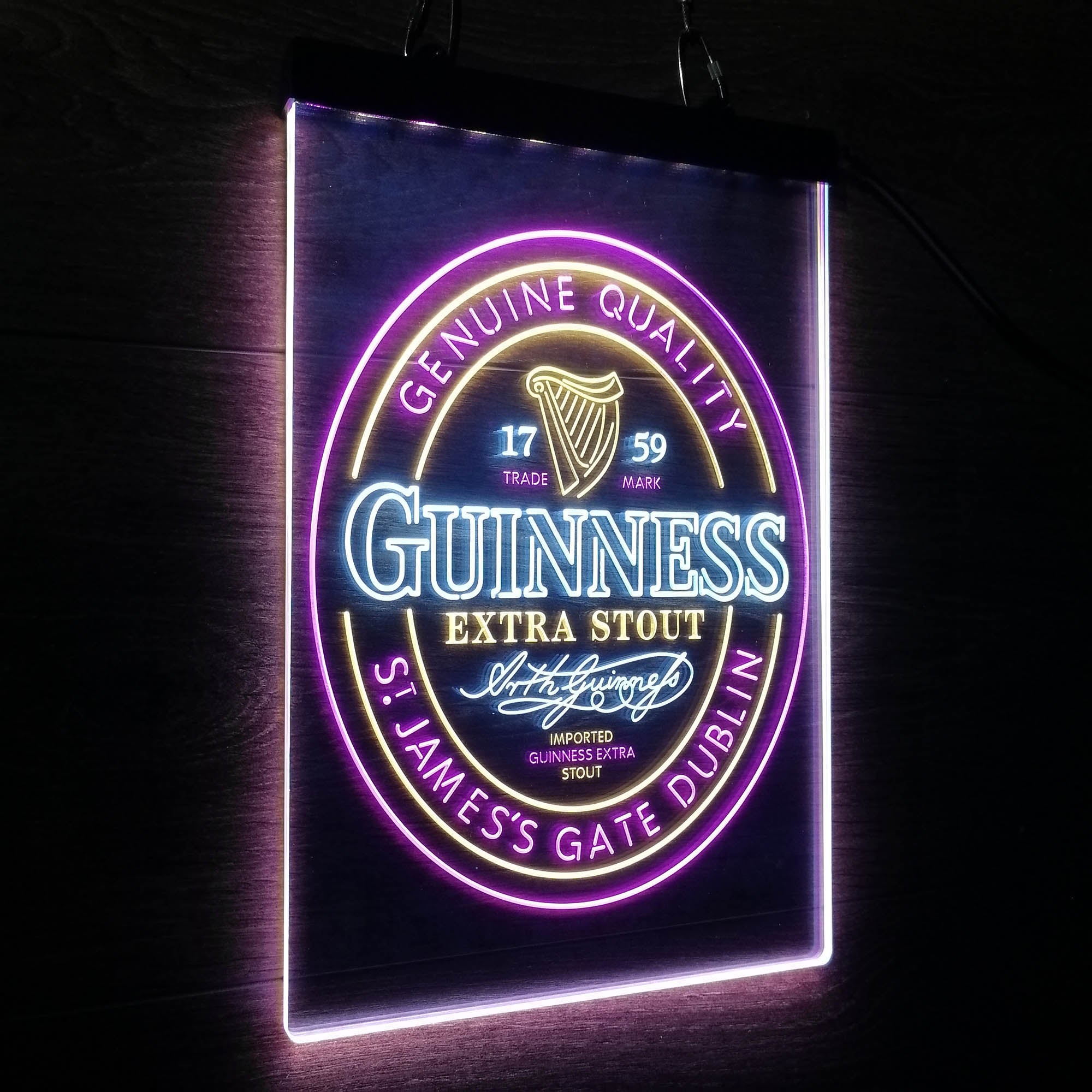 Guinness Stout Extra 1759 Neon 3-Color LED Sign