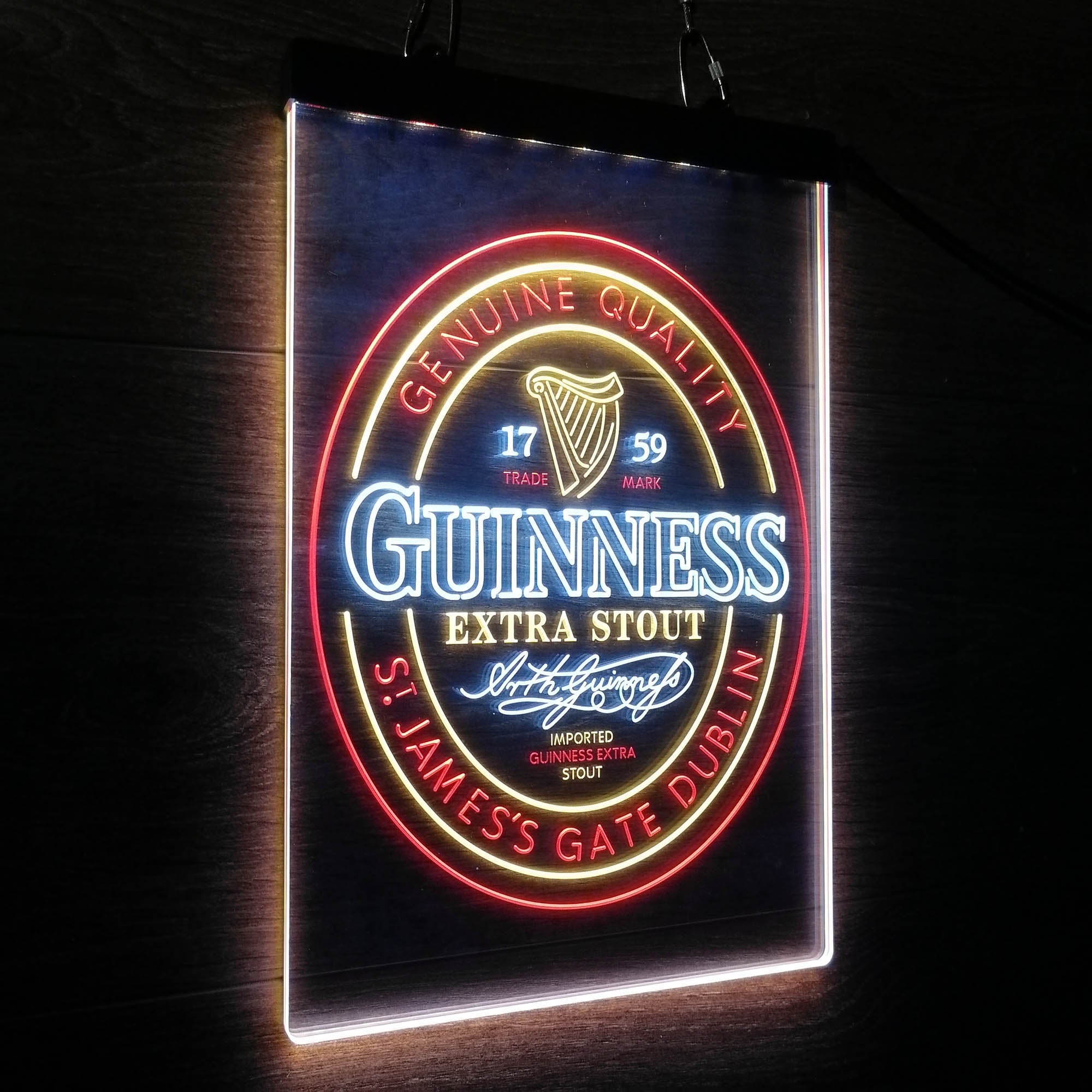 Guinness Stout Extra 1759 Neon 3-Color LED Sign