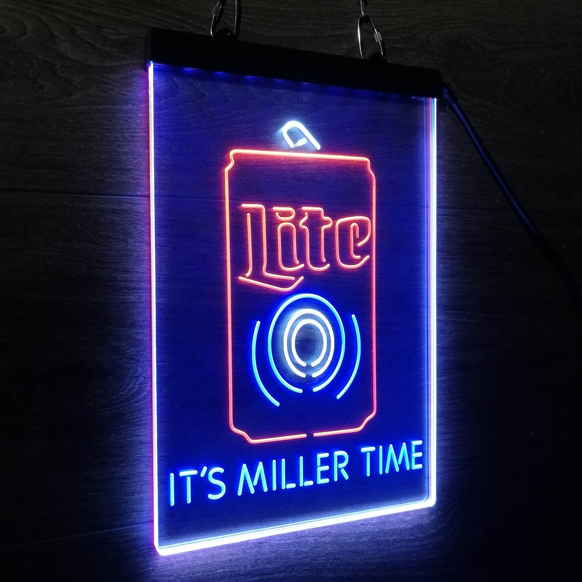 It's Miller Time Bottle Vertical Beer Neon 3-Color LED Sign