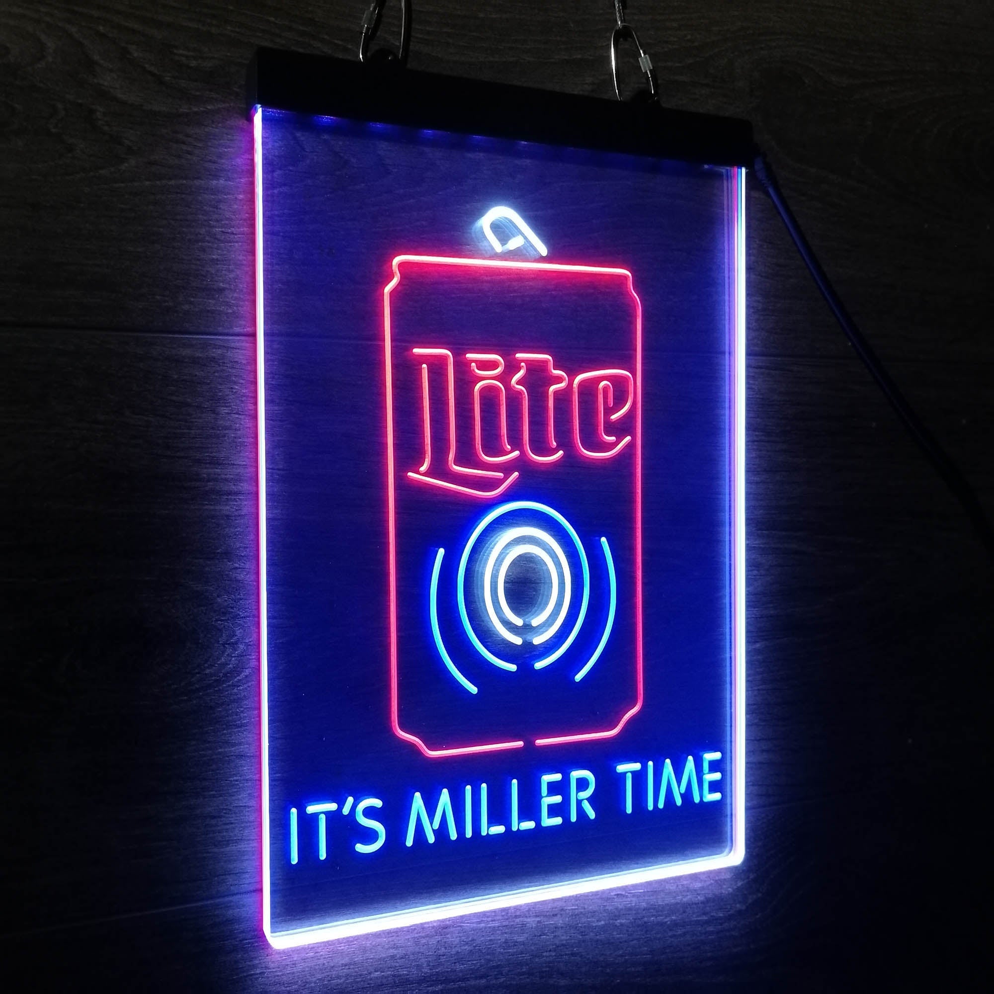 It's Miller Time Bottle Vertical Beer Neon 3-Color LED Sign