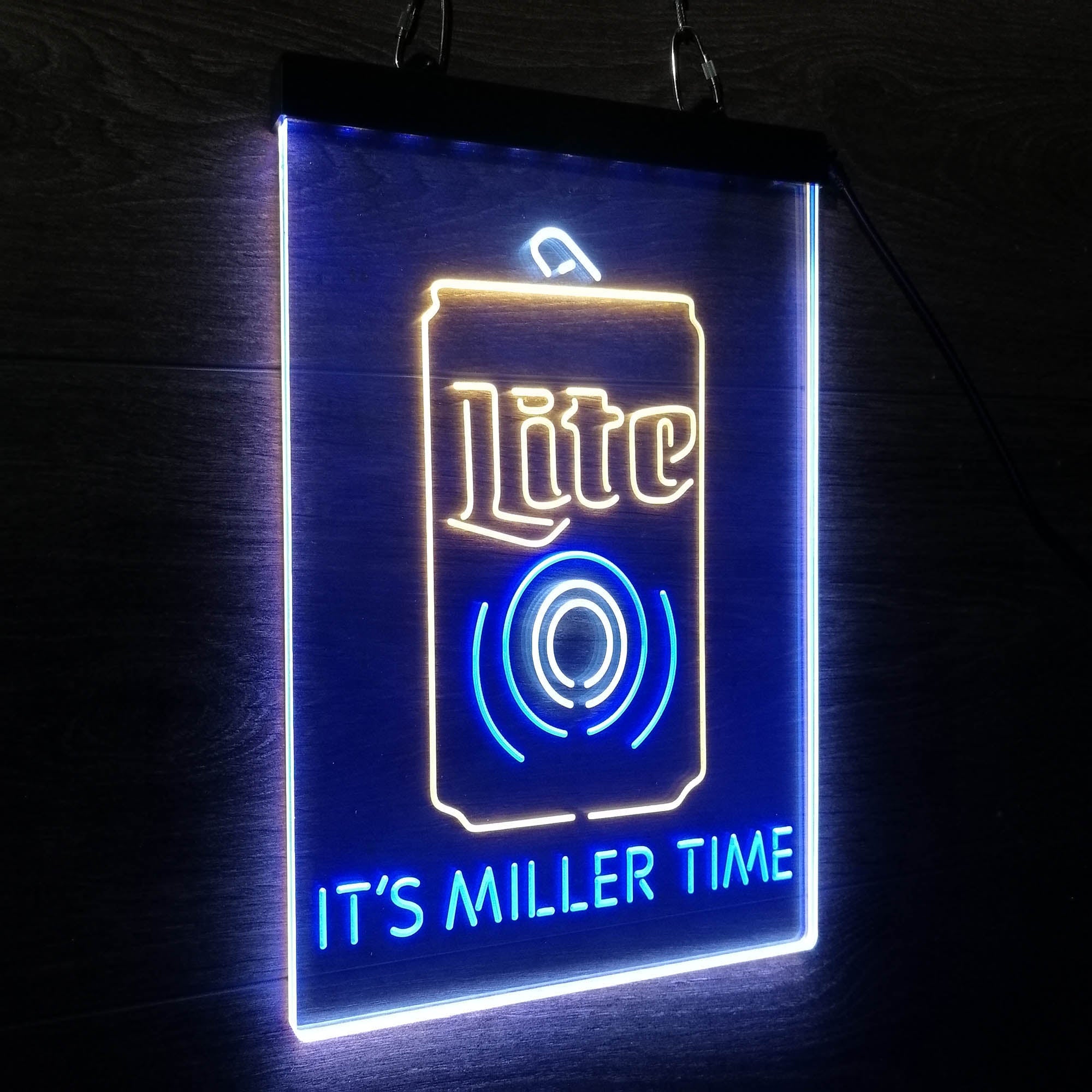 It's Miller Time Bottle Vertical Beer Neon 3-Color LED Sign