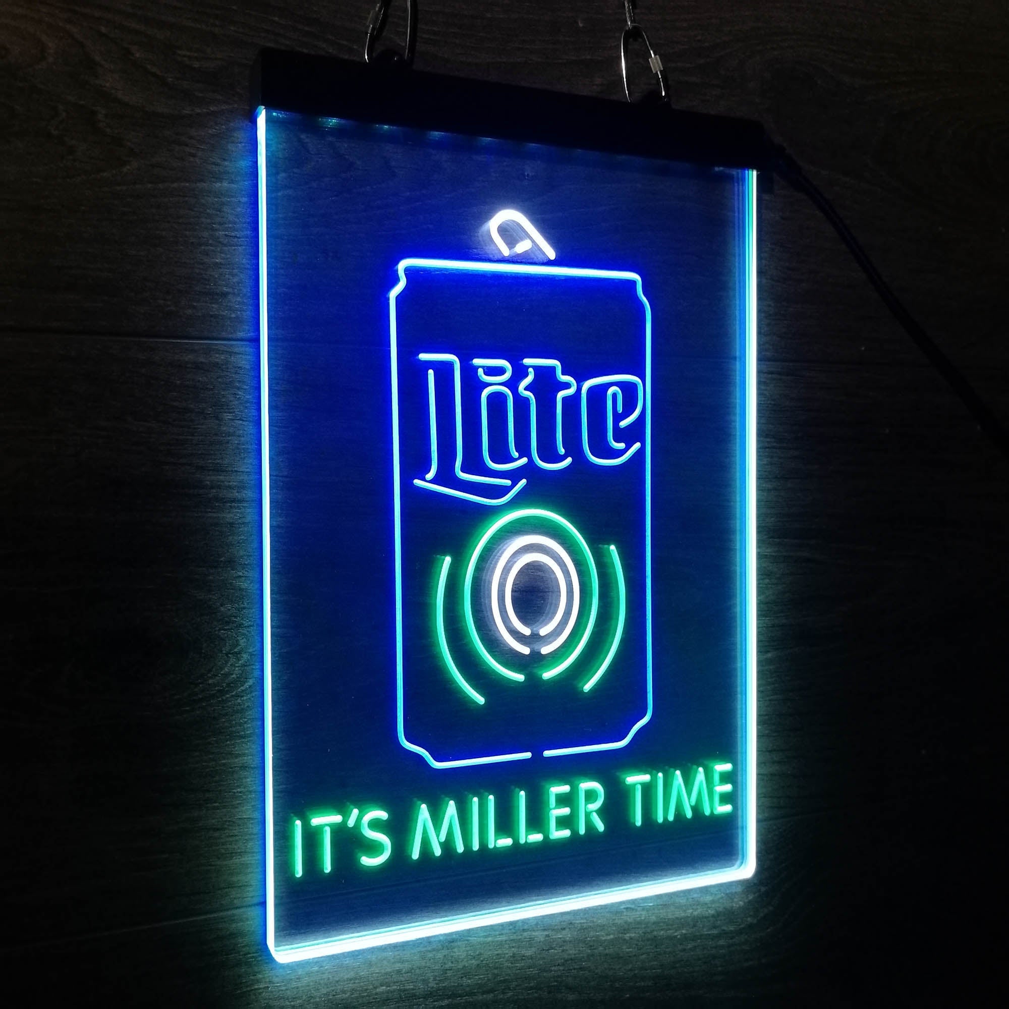 It's Miller Time Bottle Vertical Beer Neon 3-Color LED Sign