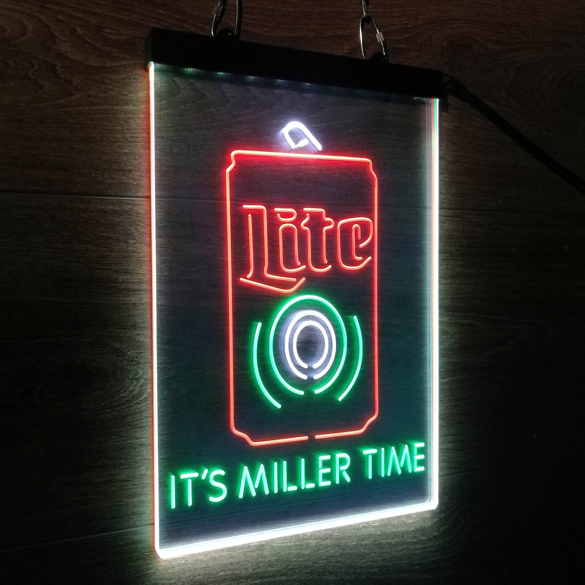 It's Miller Time Bottle Vertical Beer Neon 3-Color LED Sign