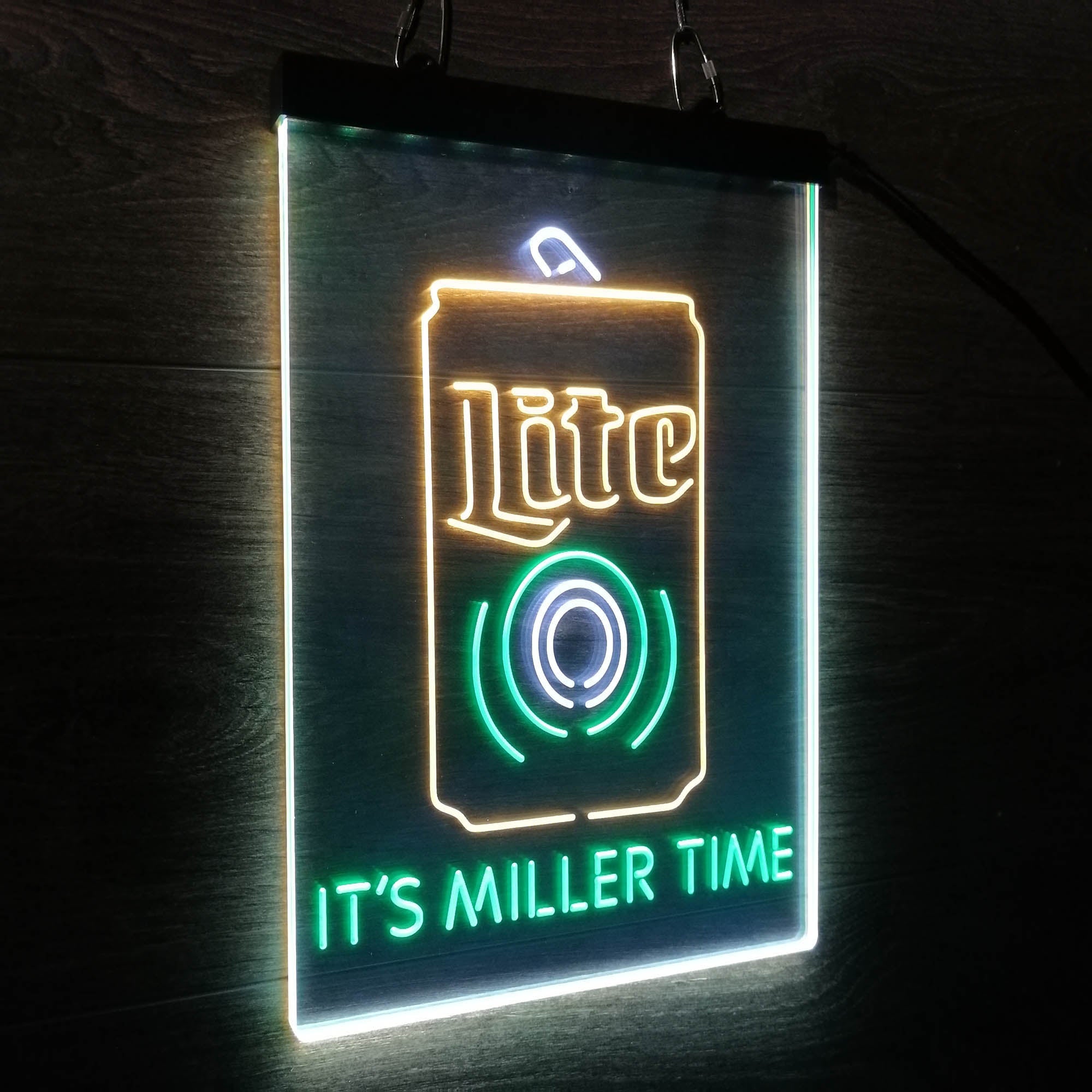 It's Miller Time Bottle Vertical Beer Neon 3-Color LED Sign