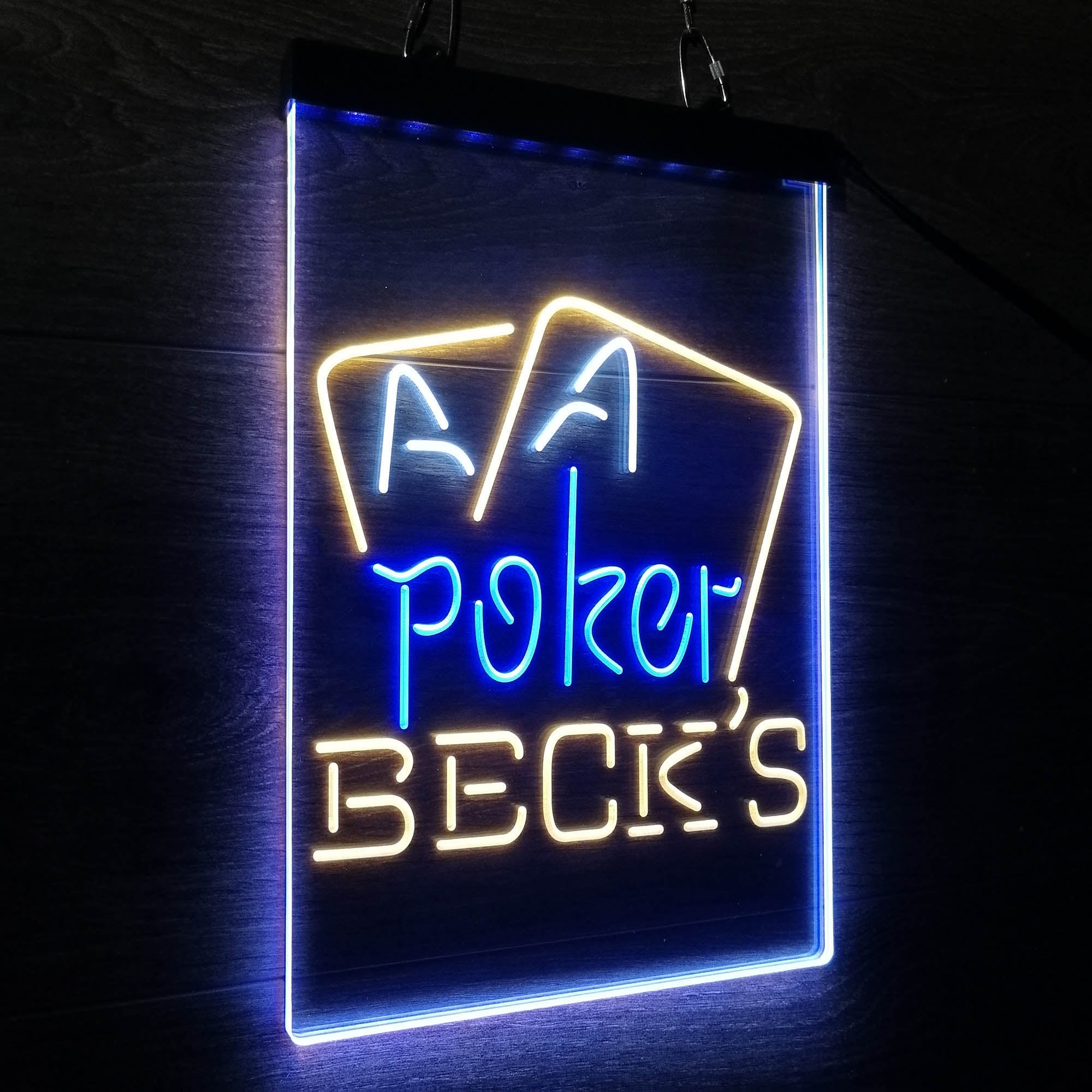 Beck's Poker Beer Neon 3-Color LED Sign